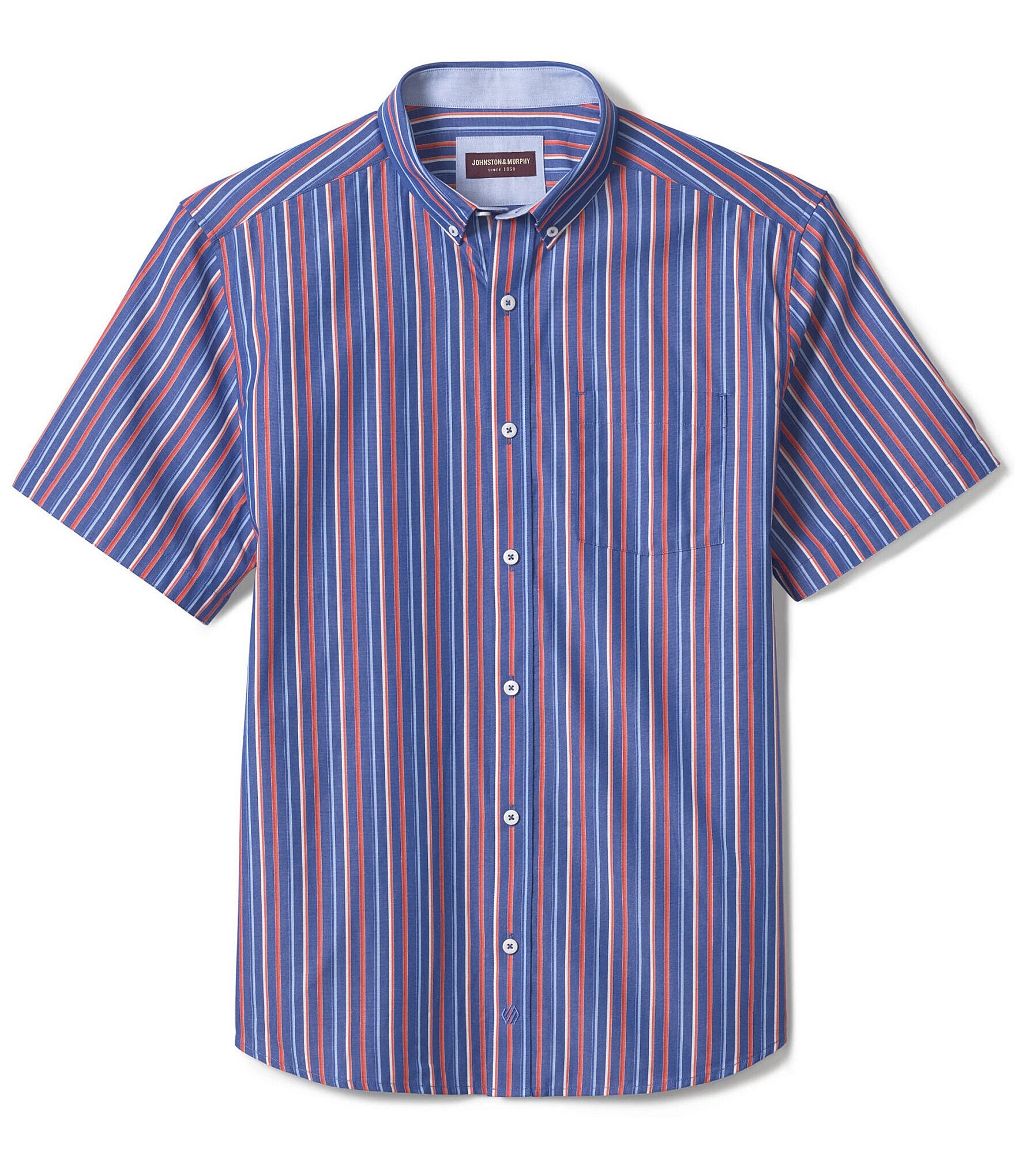 Johnston & Murphy Stripe Short Sleeve Woven Shirt