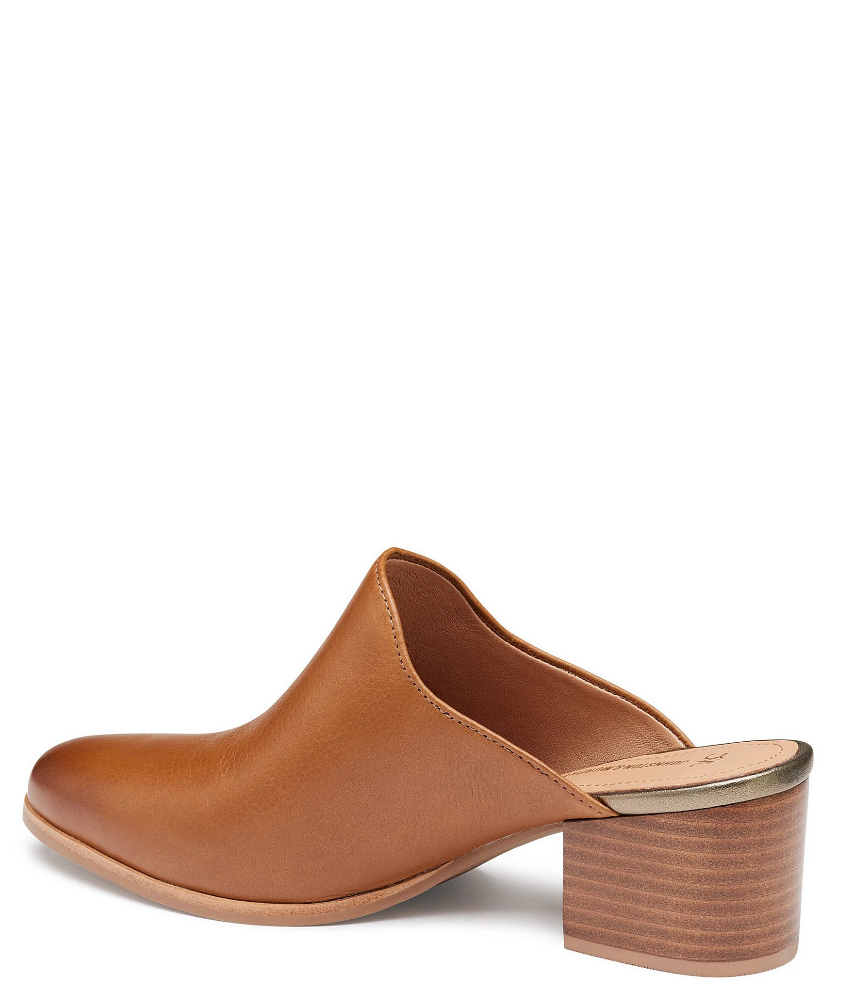 Johnston & Murphy Trista Leather Block Heel Mules