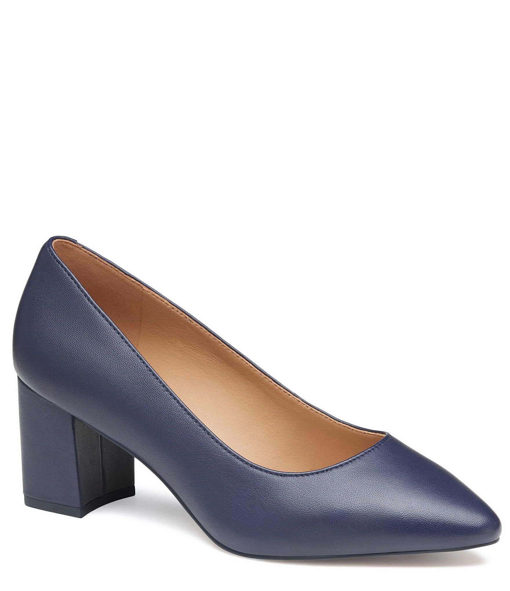 Navy block heel pumps best sale