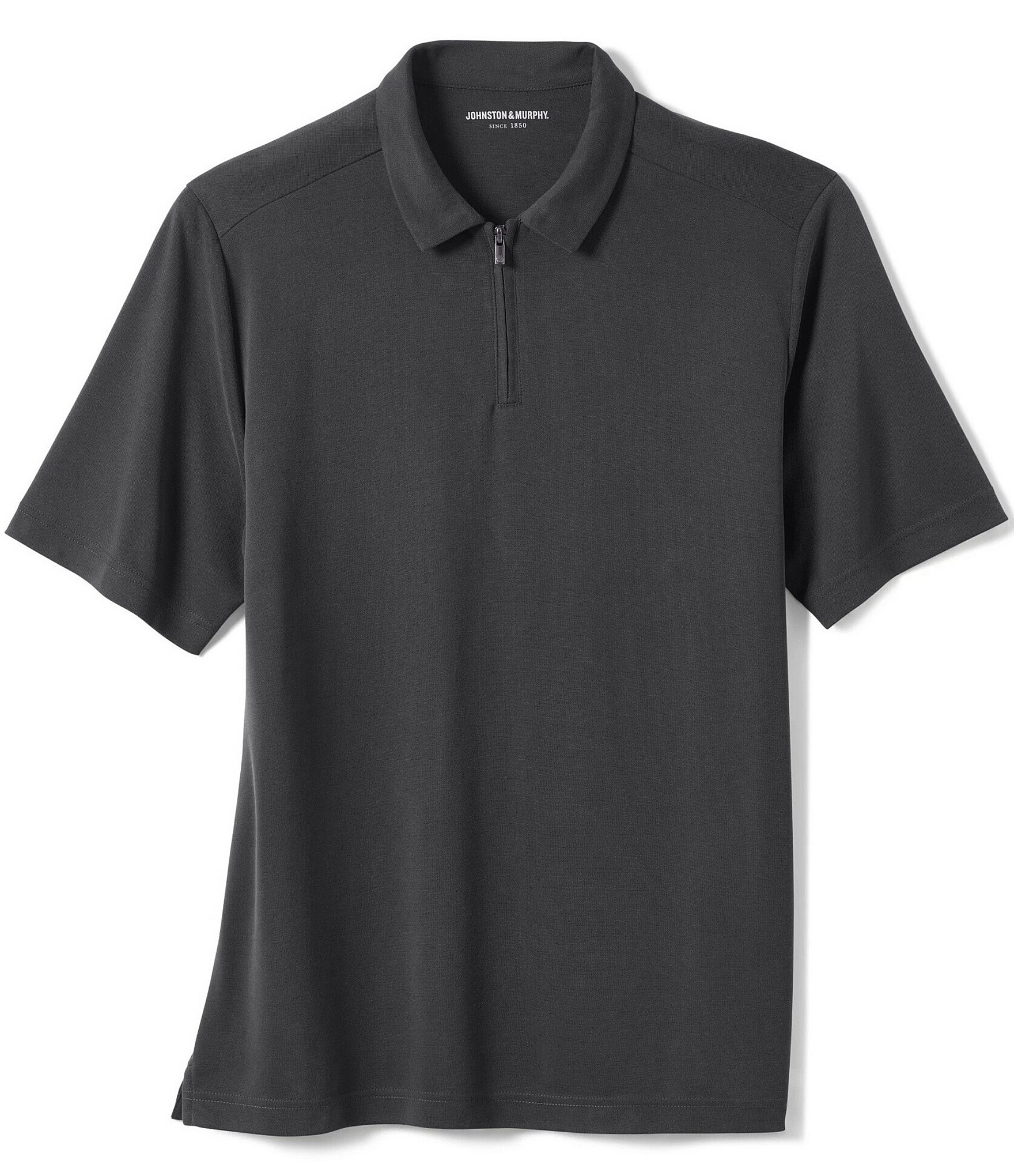 Johnston & Murphy Vintage Birdseye Quarter-Zip Short Sleeve Polo Shirt