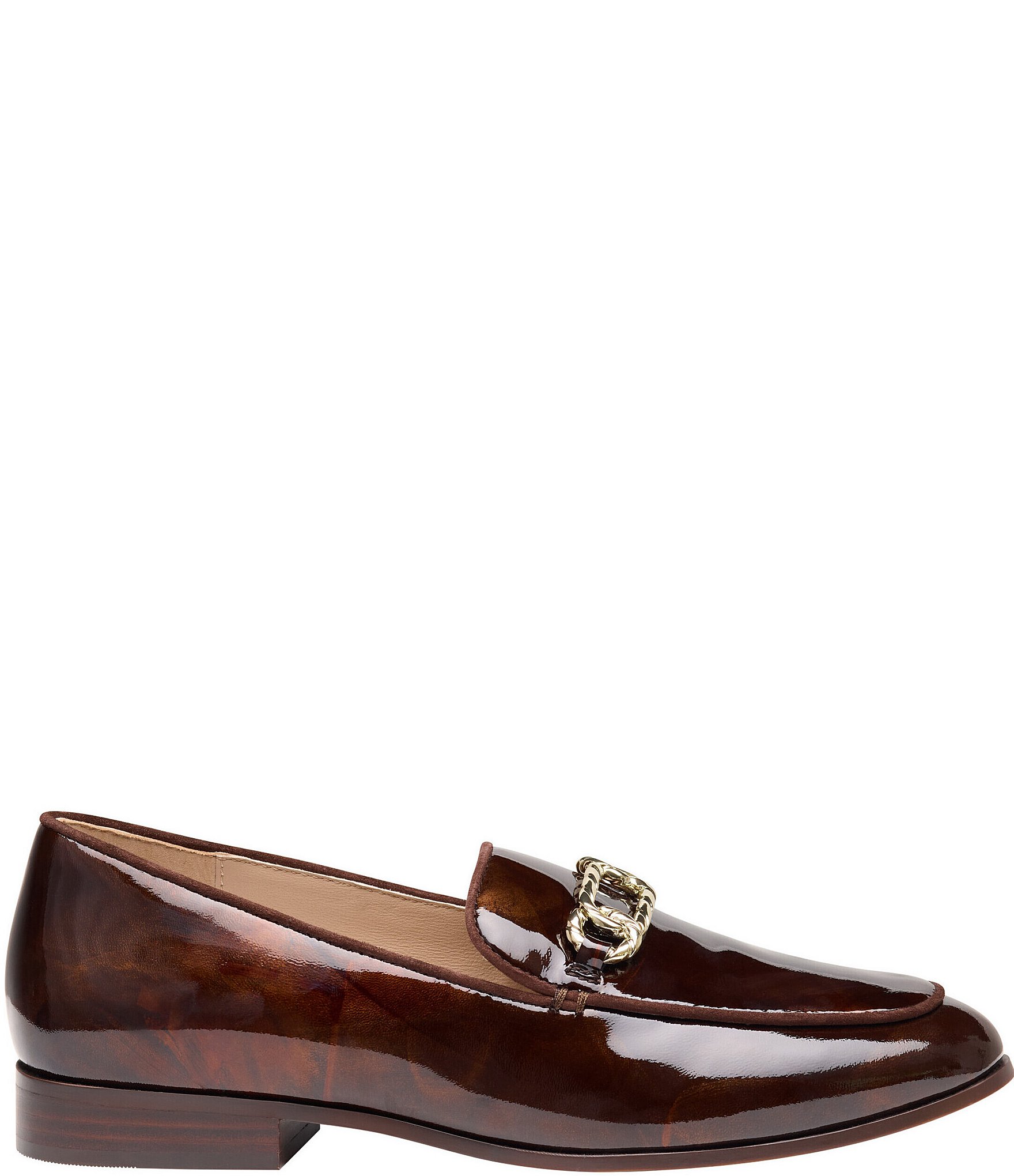 Johnston & Murphy Women's Ali Patent Leather Chain Loafers