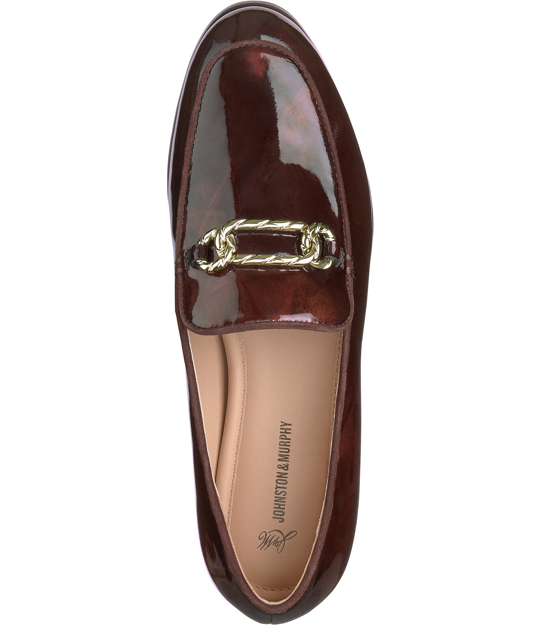 Johnston & Murphy Women's Ali Patent Leather Chain Loafers
