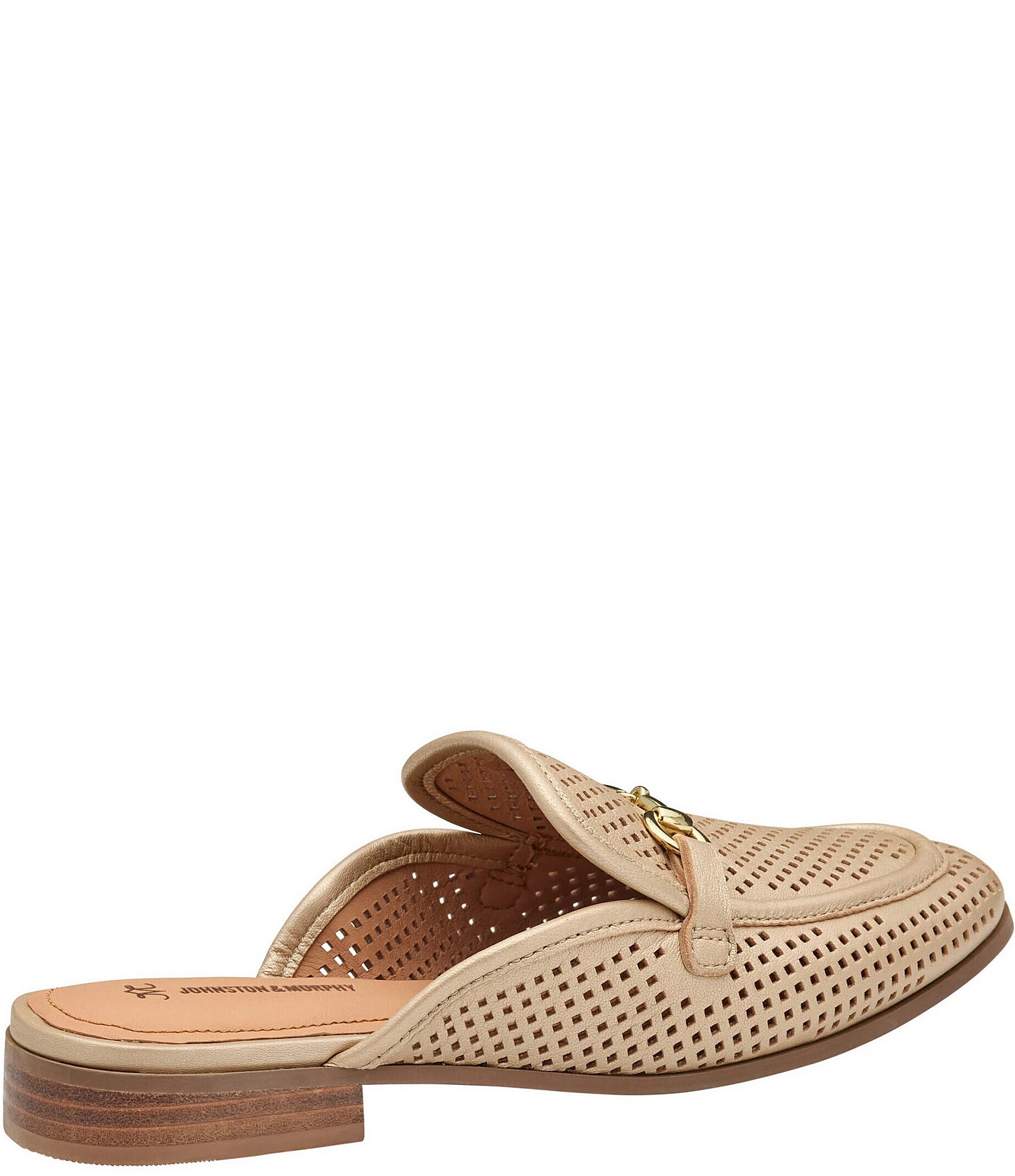 Johnston & Murphy Women's Ali Perforated Bit Buckle Loafer Mules