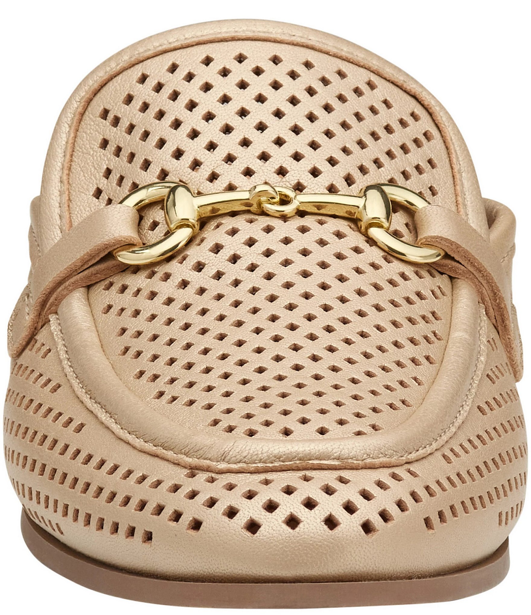 Johnston & Murphy Women's Ali Perforated Bit Buckle Loafer Mules
