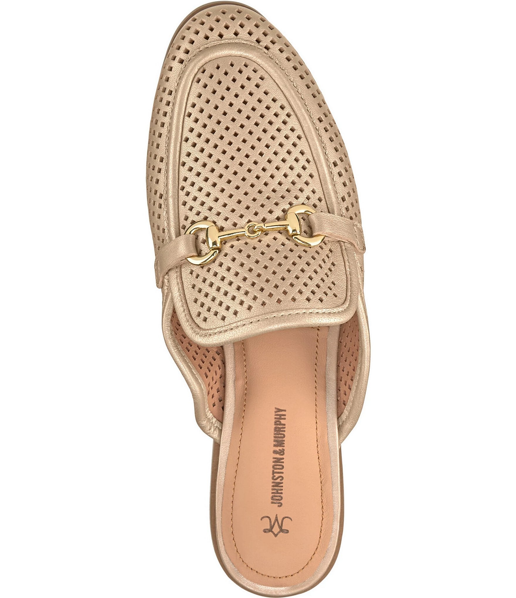 Johnston & Murphy Women's Ali Perforated Bit Buckle Loafer Mules