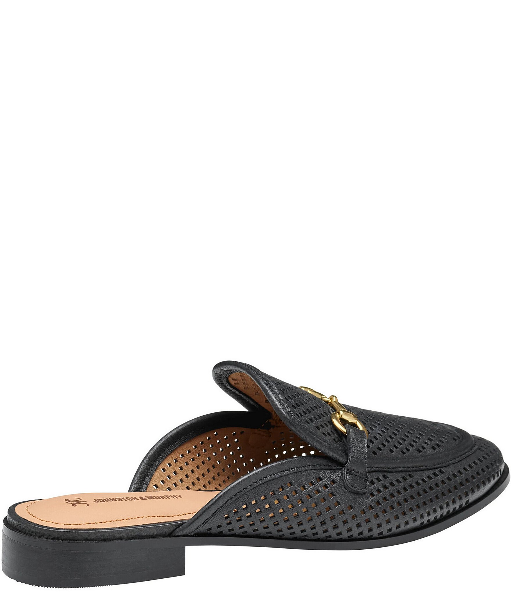 Johnston & Murphy Women's Ali Perforated Bit Buckle Loafer Mules