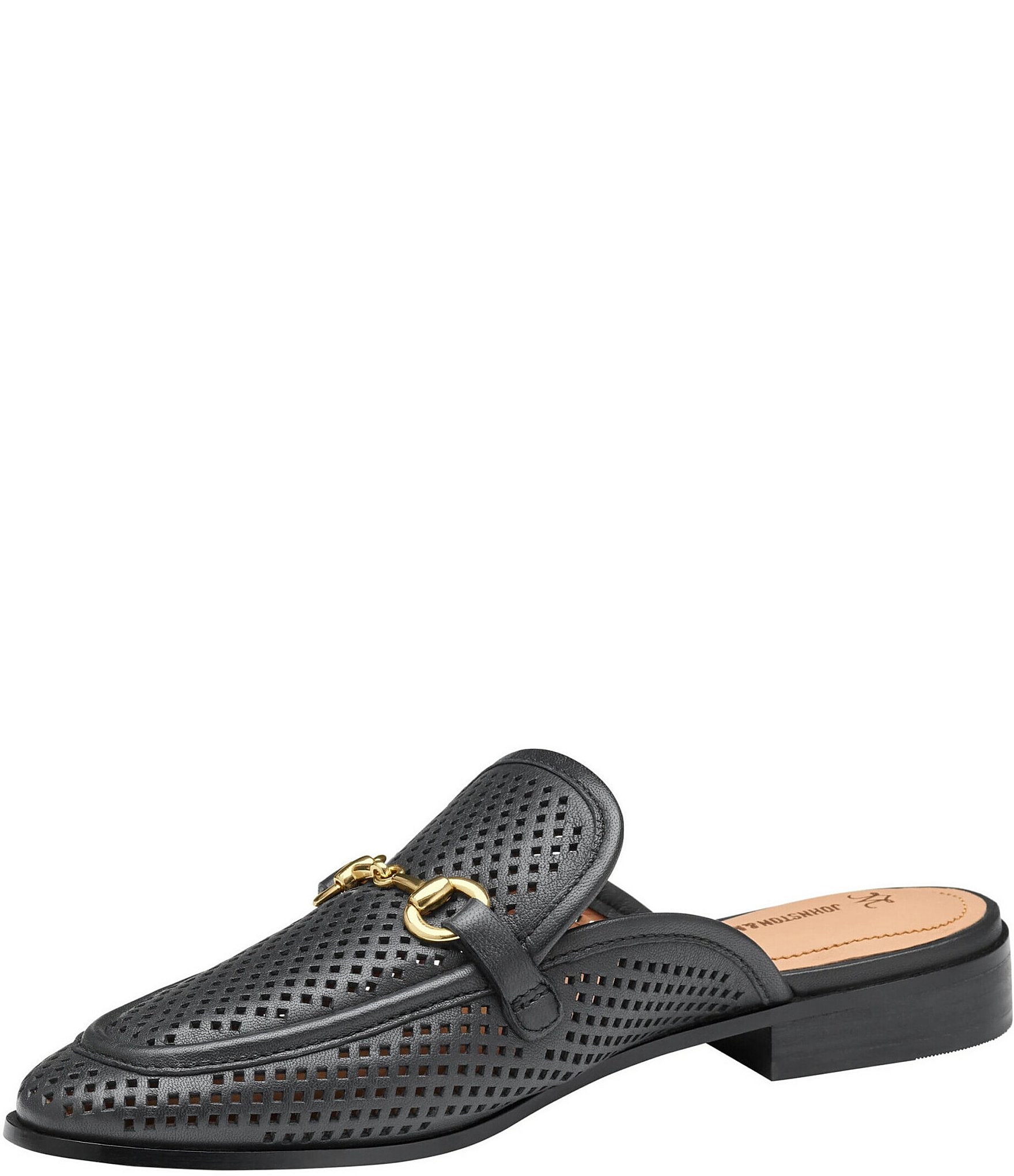 Johnston & Murphy Women's Ali Perforated Bit Buckle Loafer Mules