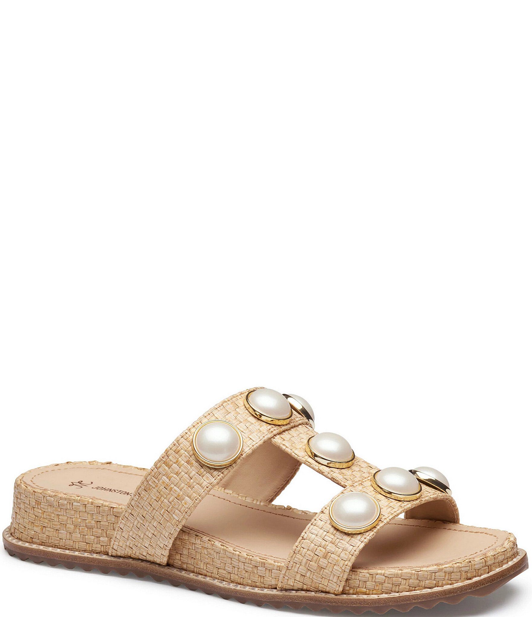 JOHNSTON & MURPHY Thea Flat TAN LEATHER Slide Band SANDALS 10 Sporty Padded Foot Amazon.com | Johnston & Murphy Womens Colleen Slide Black  main image 3
