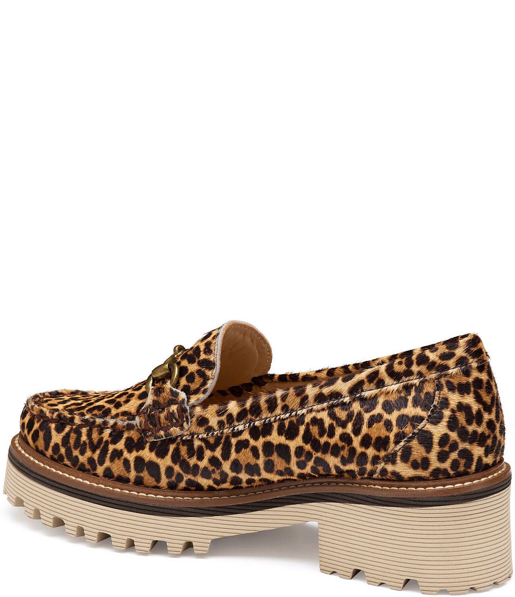 Johnston & Murphy Women's Emmalynn Leopard Haircalf Bit Buckle Loafers