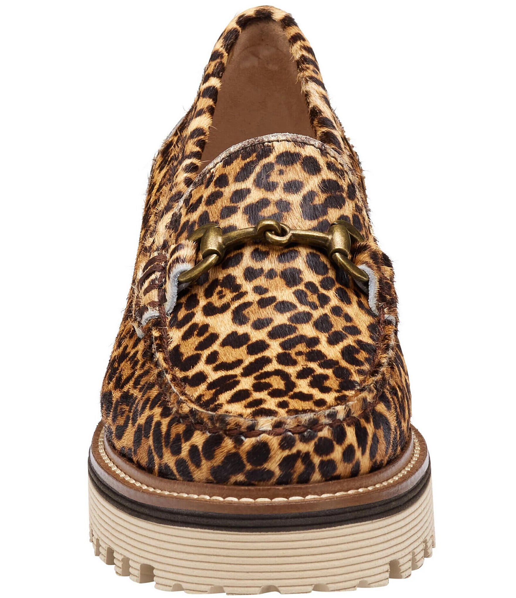 Johnston & Murphy Women's Emmalynn Leopard Haircalf Bit Buckle Loafers