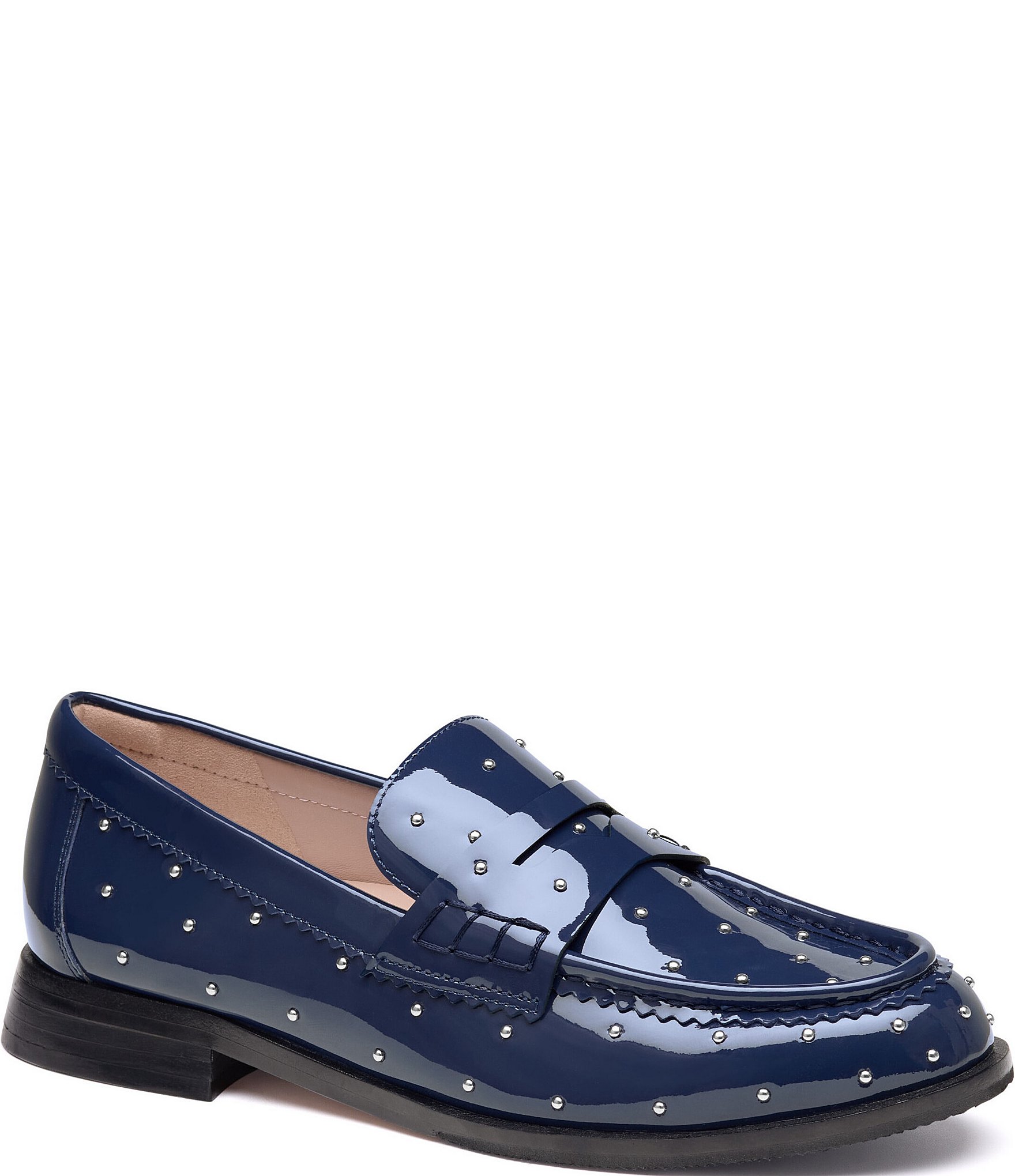 Johnston & Murphy Women's Gillian Studded Patent Penny Loafers