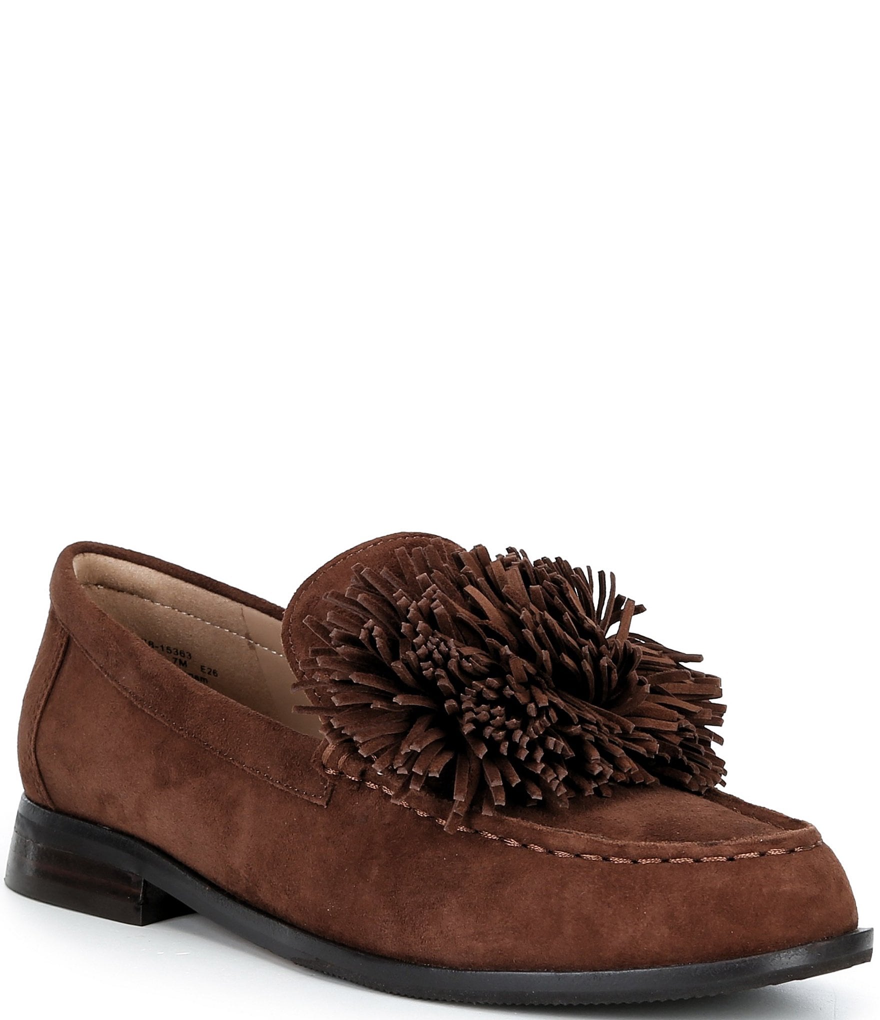 Johnston & Murphy Women's Gillian Suede Pom Pom Loafers