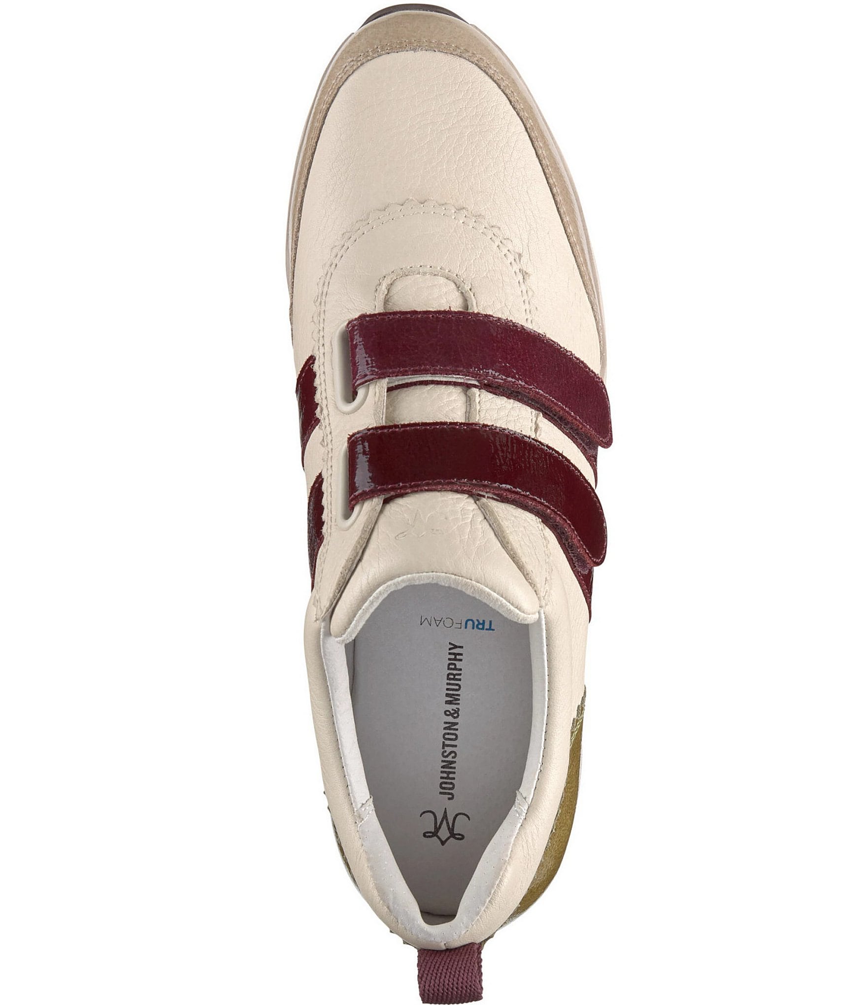 Johnston & Murphy Women's Gracie Leather and Patent Double Strap Platform Sneakers