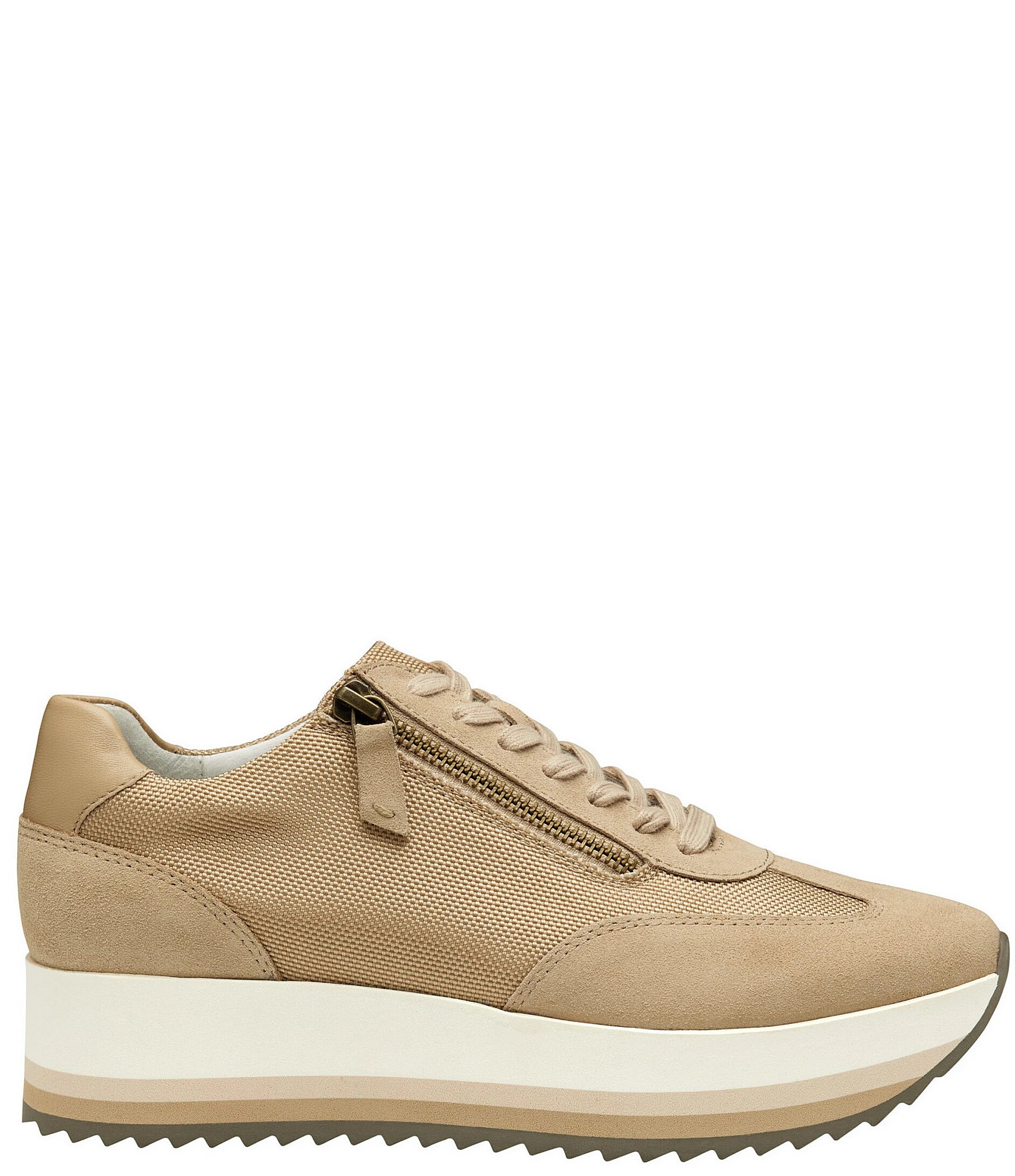 Johnston & Murphy Women's Gracie Suede Side Zip Platform Sneakers