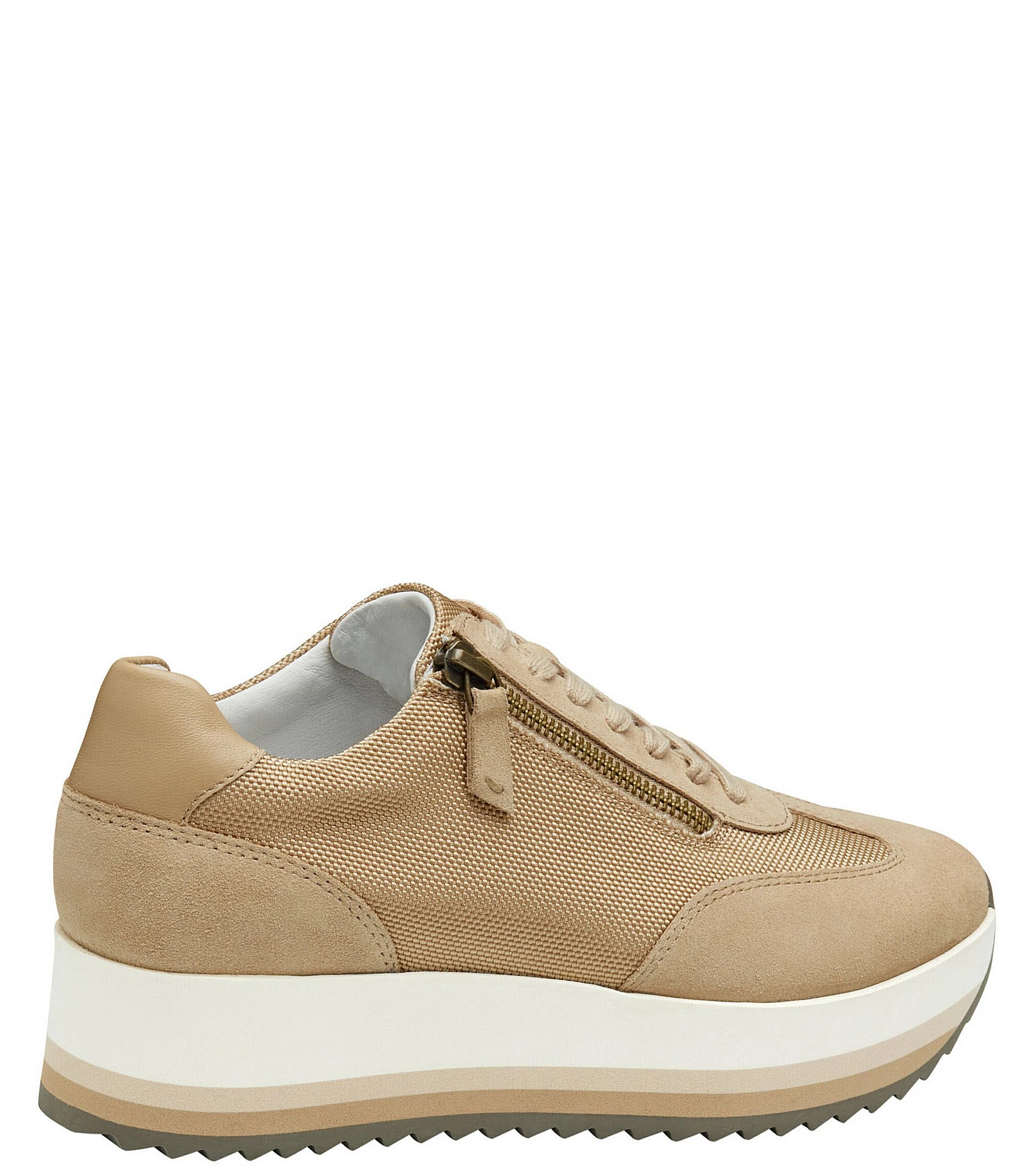 Johnston & Murphy Women's Gracie Suede Side Zip Platform Sneakers