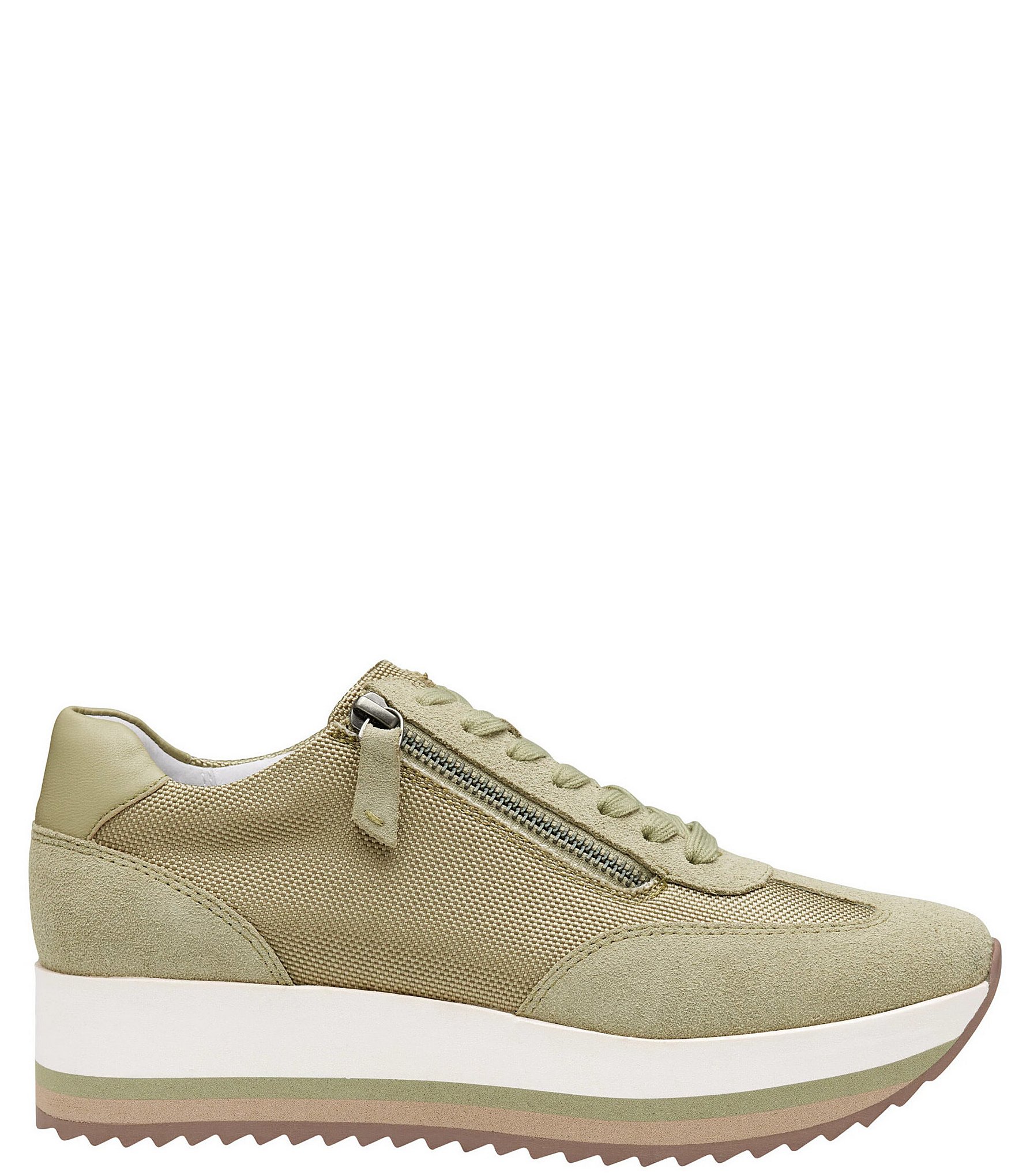 Johnston & Murphy Women's Gracie Suede Side Zip Platform Sneakers