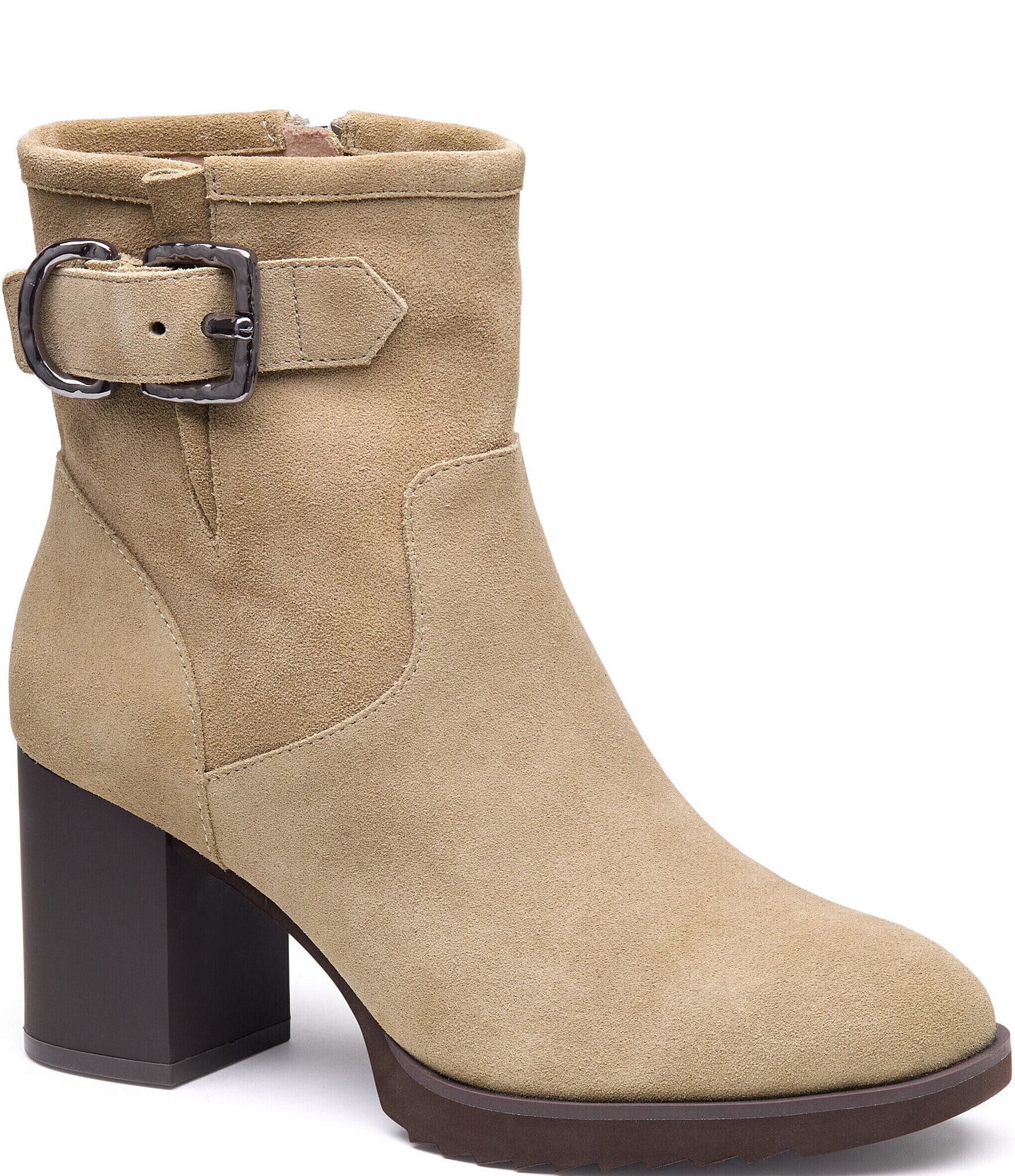 Johnston & Murphy Women's Izzie Waterproof Suede Buckle Booties