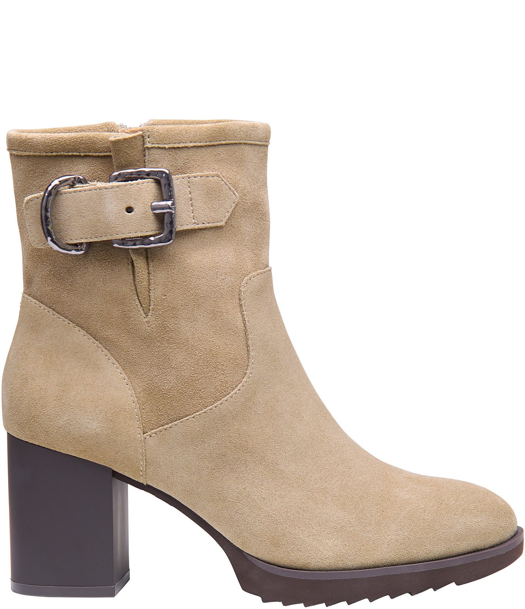 Johnston & Murphy Women's Izzie Waterproof Suede Buckle Booties