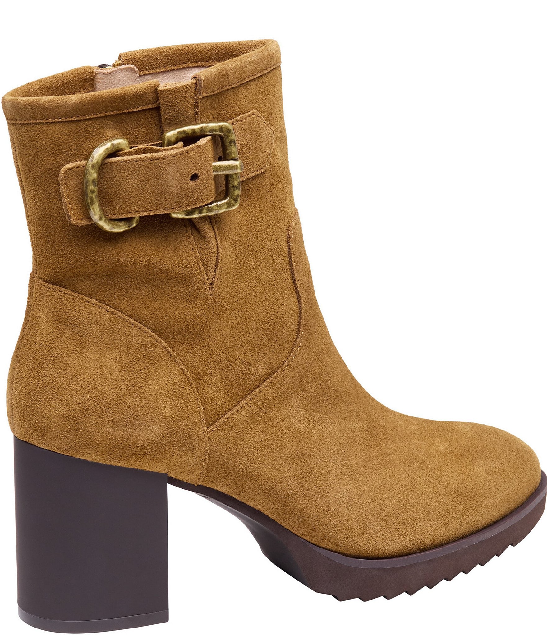 Johnston & Murphy Women's Izzie Waterproof Suede Buckle Booties