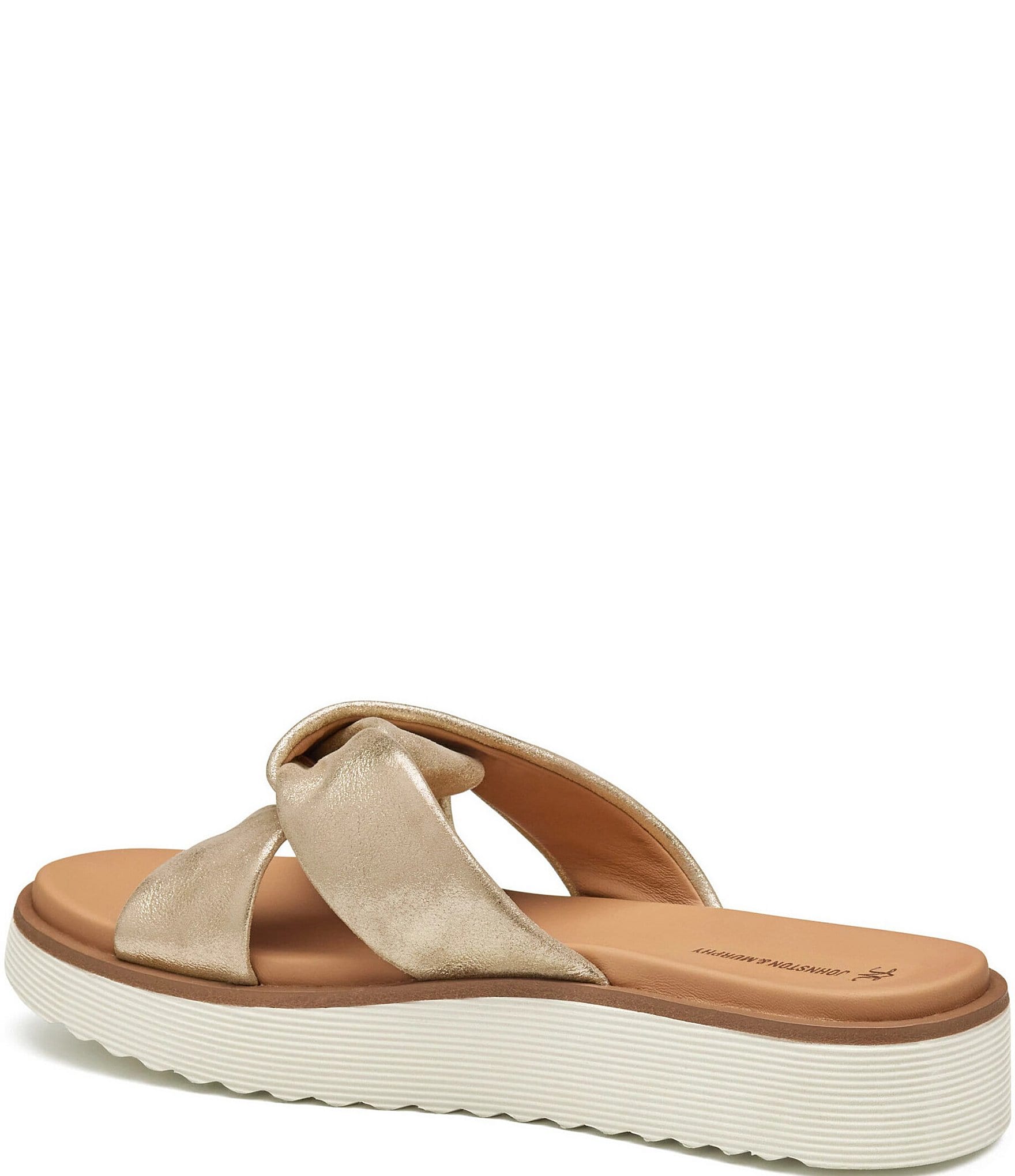 Johnston & Murphy Women's Mitzi Knotted Platform Slide Sandals