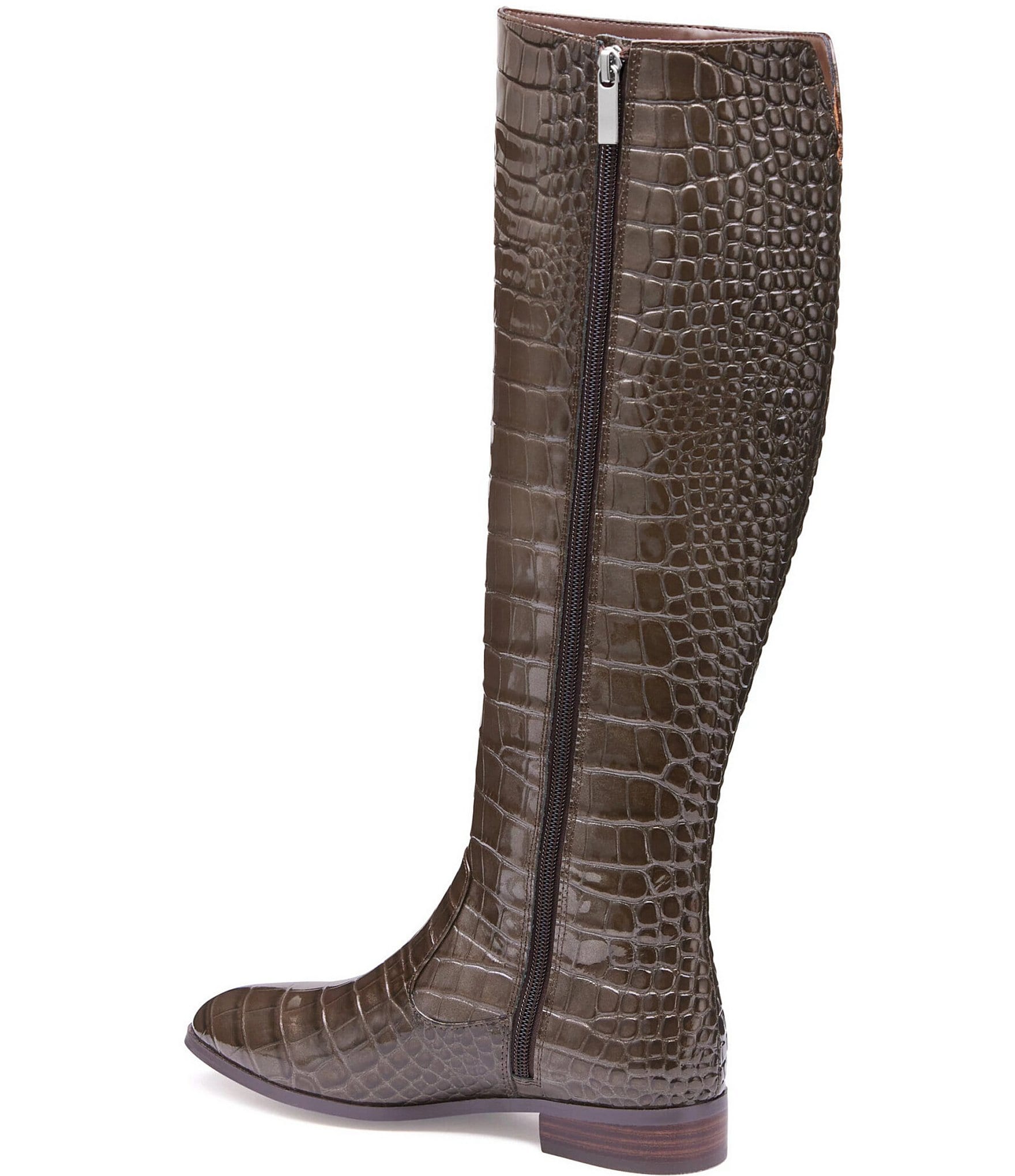 Johnston & Murphy Women's Tinsley Croco Embossed Patent Leather Tall Riding Boots