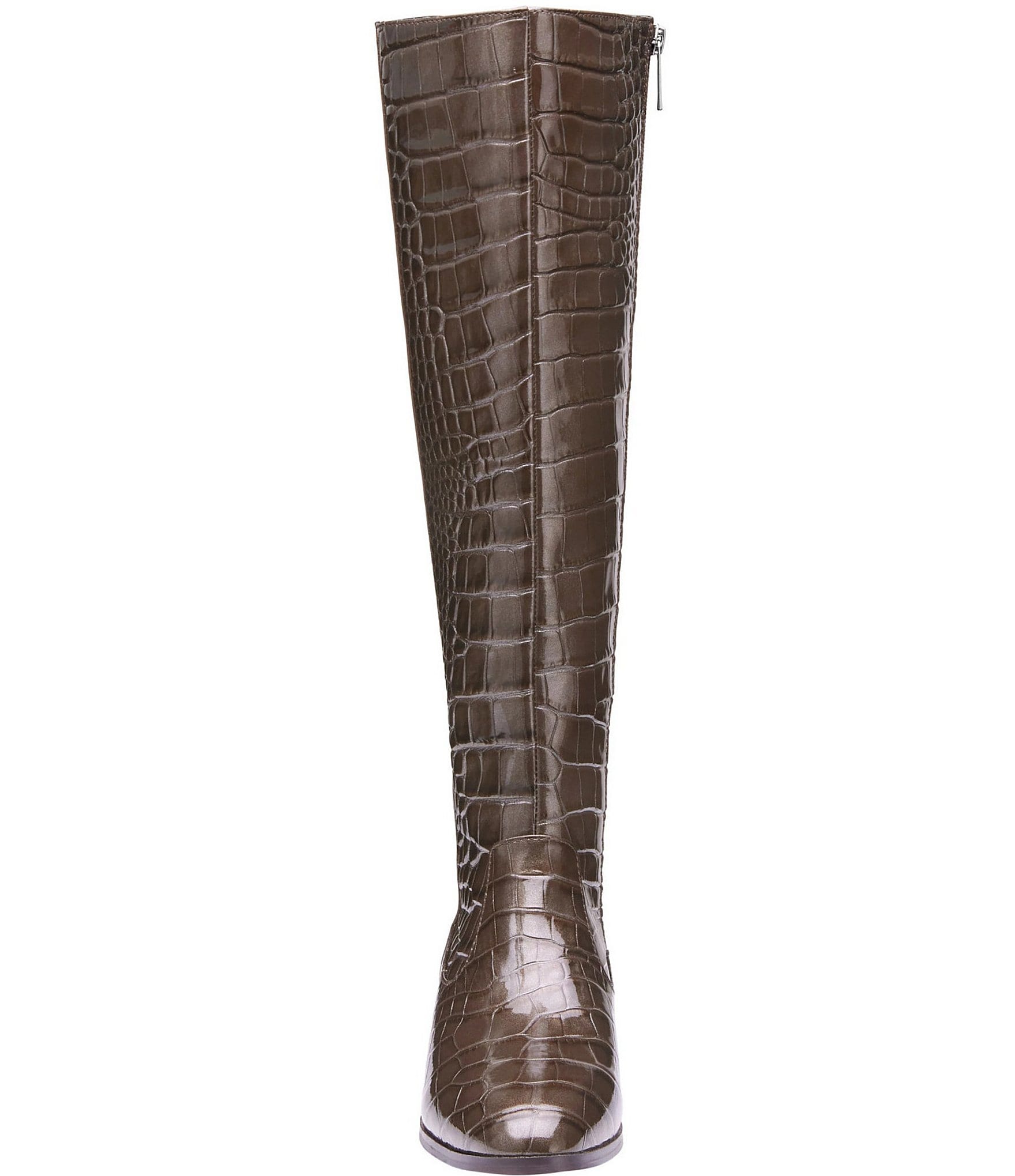 Johnston & Murphy Women's Tinsley Croco Embossed Patent Leather Tall Riding Boots