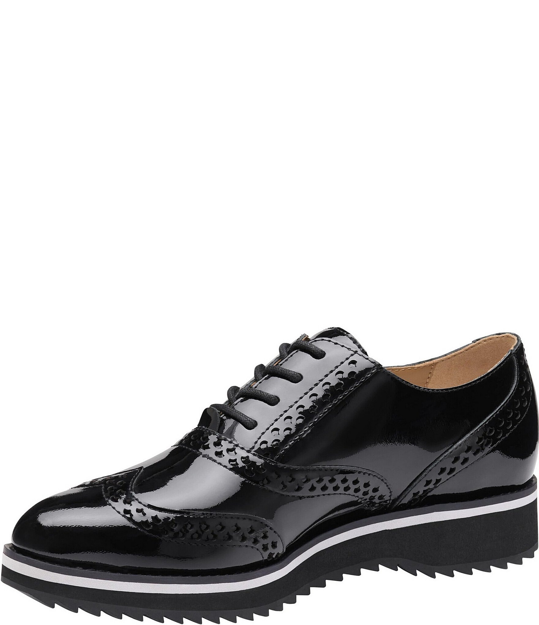 Johnston & Murphy Women's Ulyssa Patent Leather Brogue Detail Wingtip Oxfords
