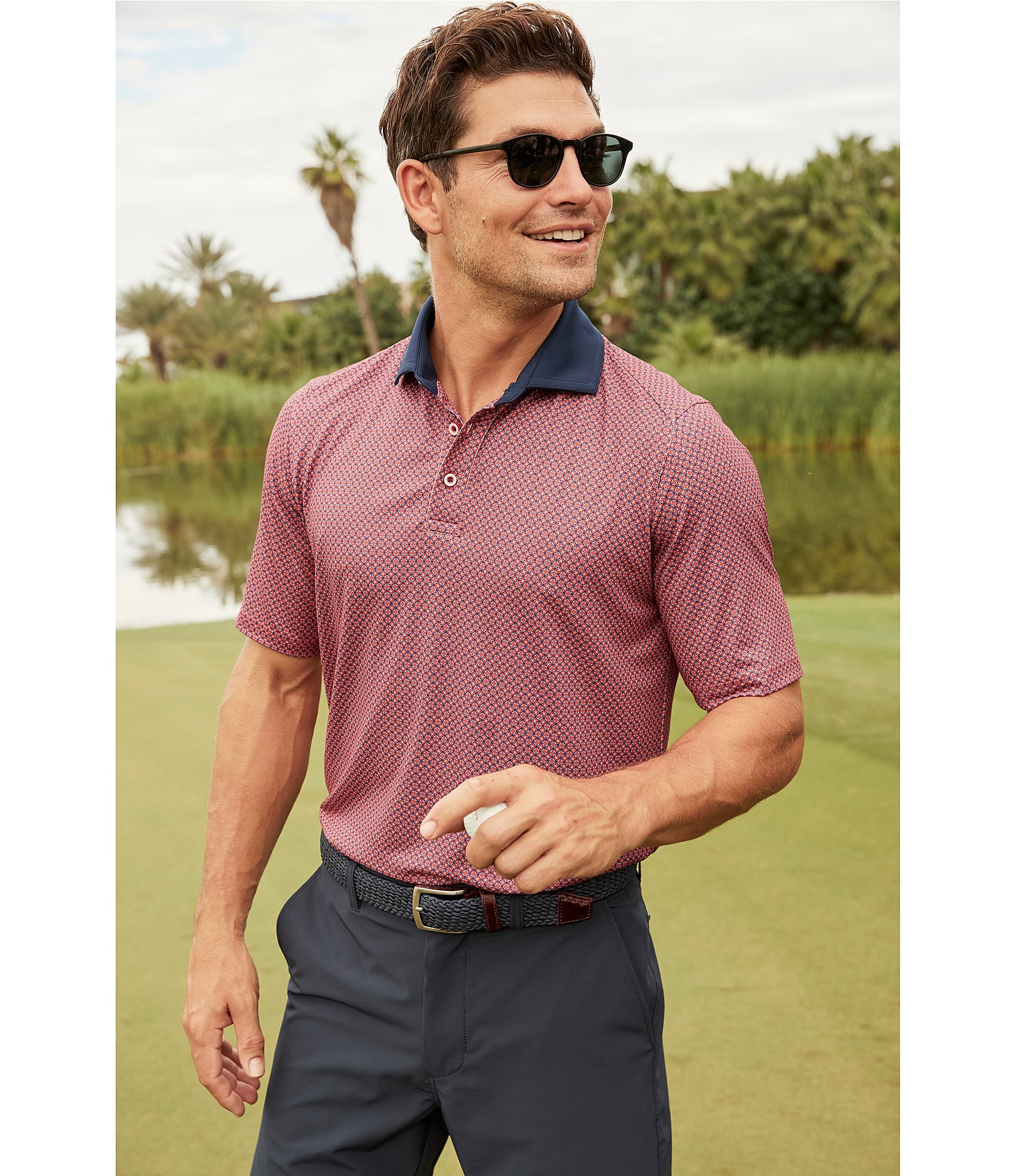 Johnston & Murphy XC4 Cool Degree Performance Stretch Short Sleeve Polo Shirt