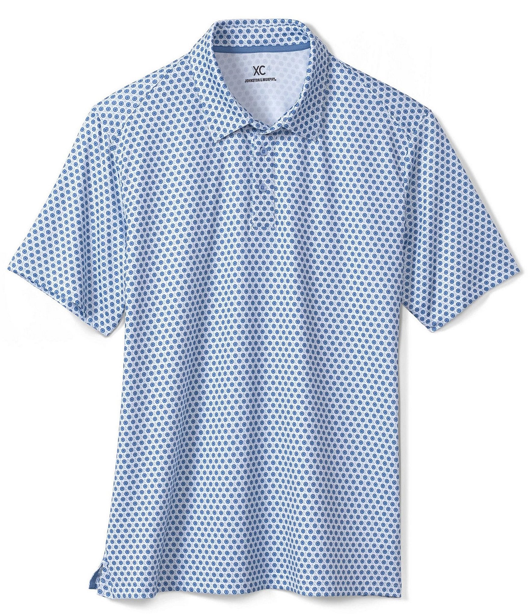 Johnston & Murphy XC4 Dotted Circle Performance Short Sleeve Polo Shirt