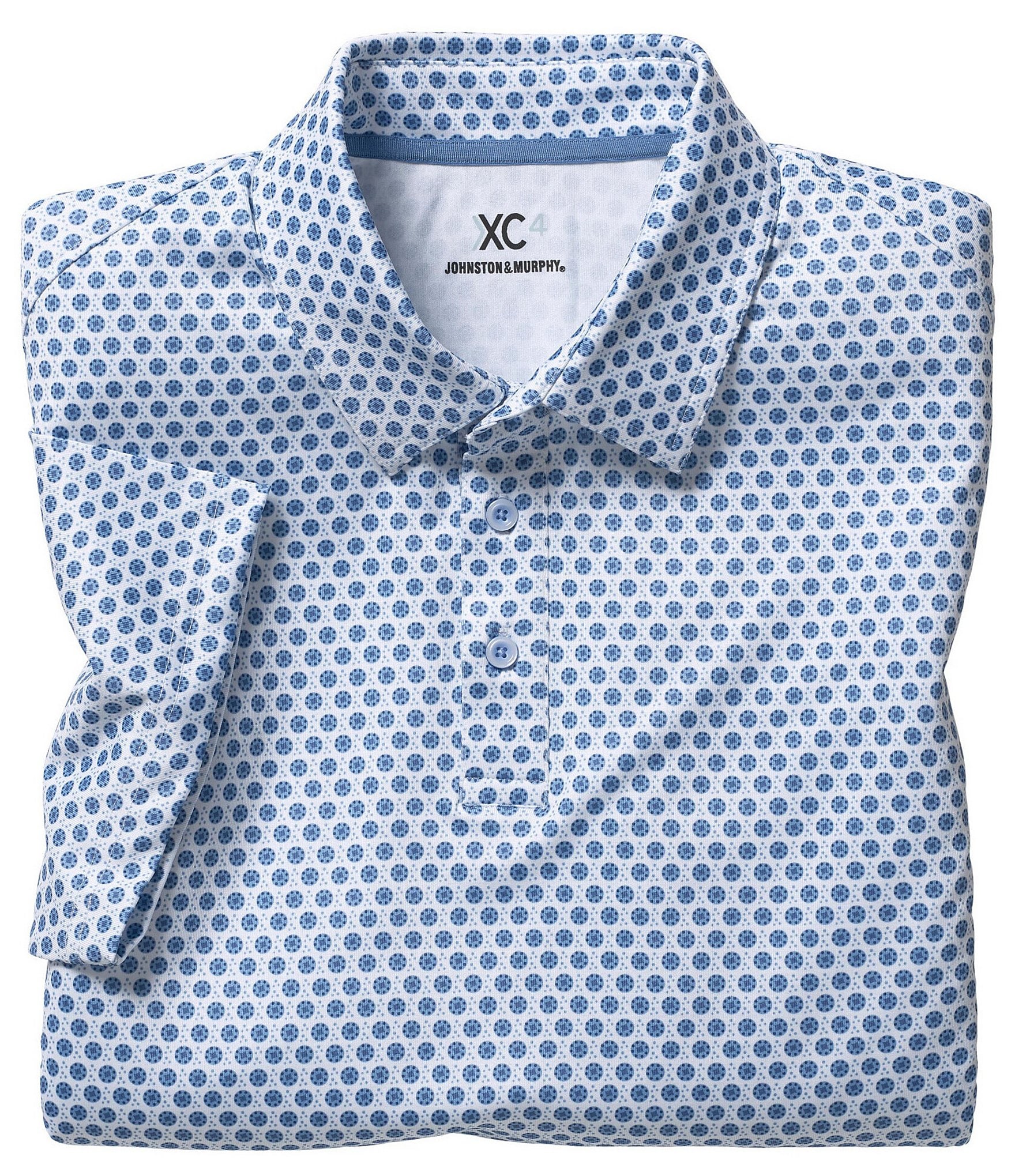 Johnston & Murphy XC4 Dotted Circle Performance Short Sleeve Polo Shirt