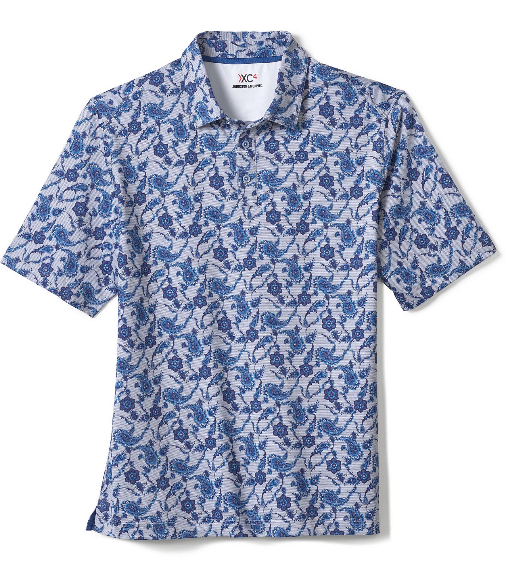 Johnston & Murphy XC4 Paisley Print Performance Short-Sleeve Polo Shirt