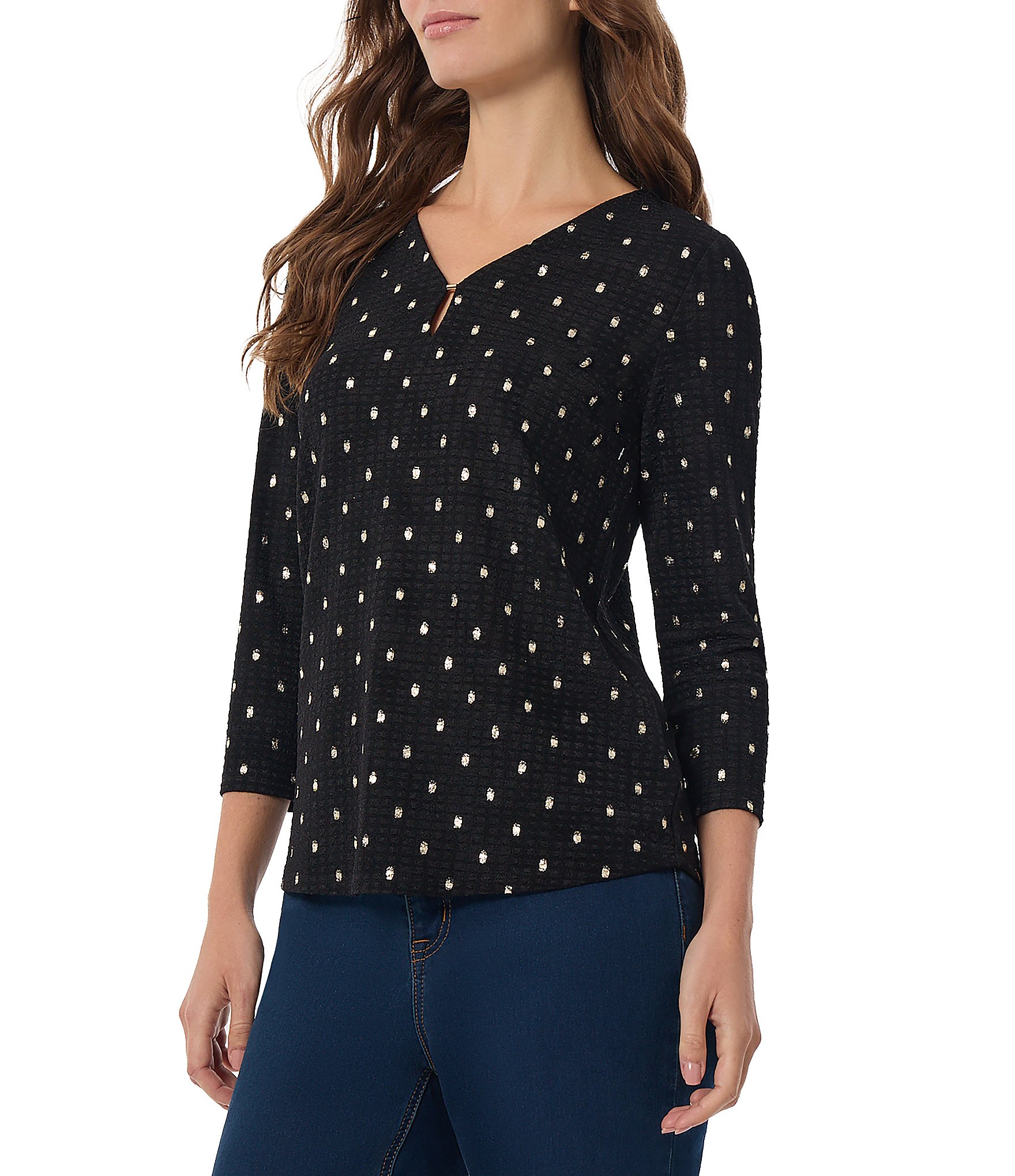 Dillards polka dot blouse online