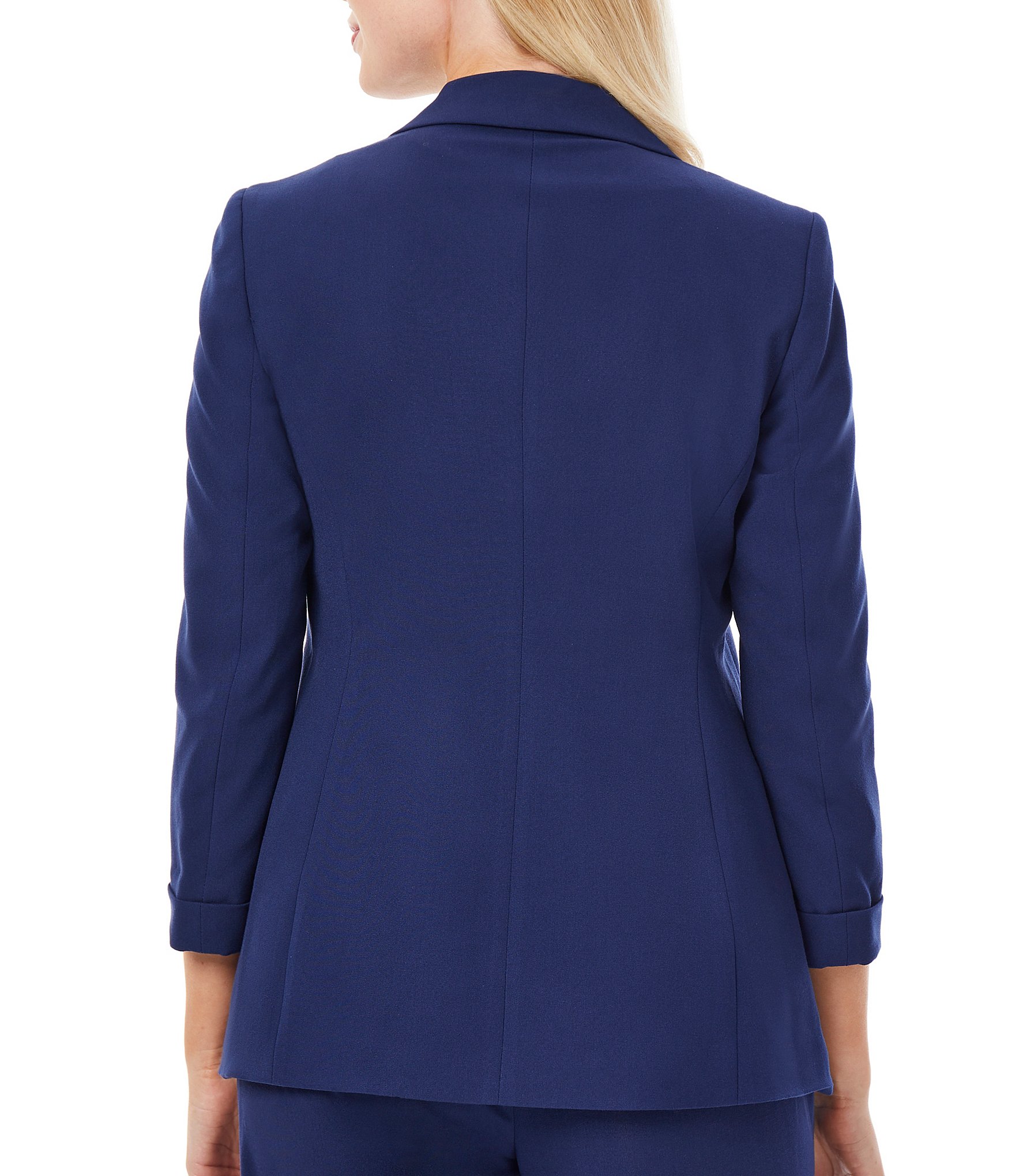 Jones New York Long Sleeve Rolled Cuff Notched Collar Jacket