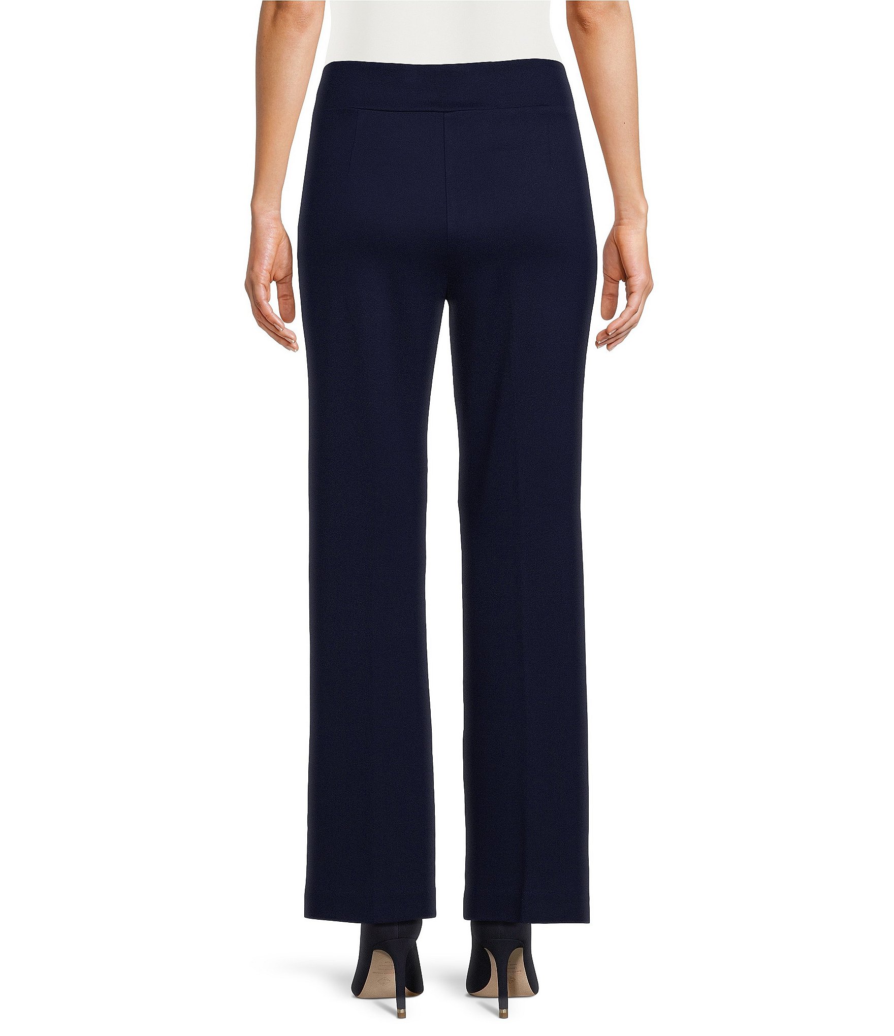 Jones New York Pintuck Straight Leg Pull-On Trousers