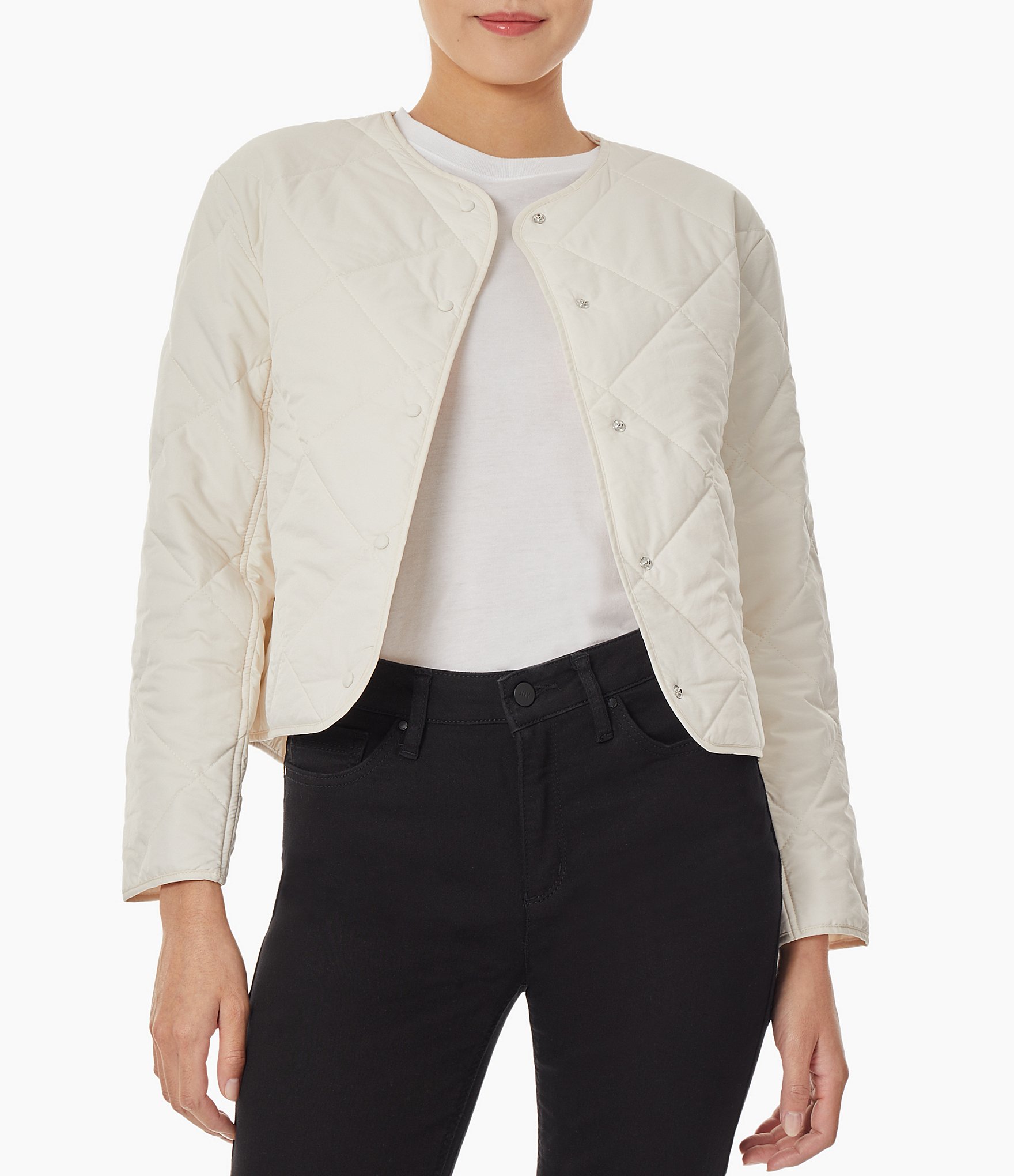 Quilted jacket store knit sleeves