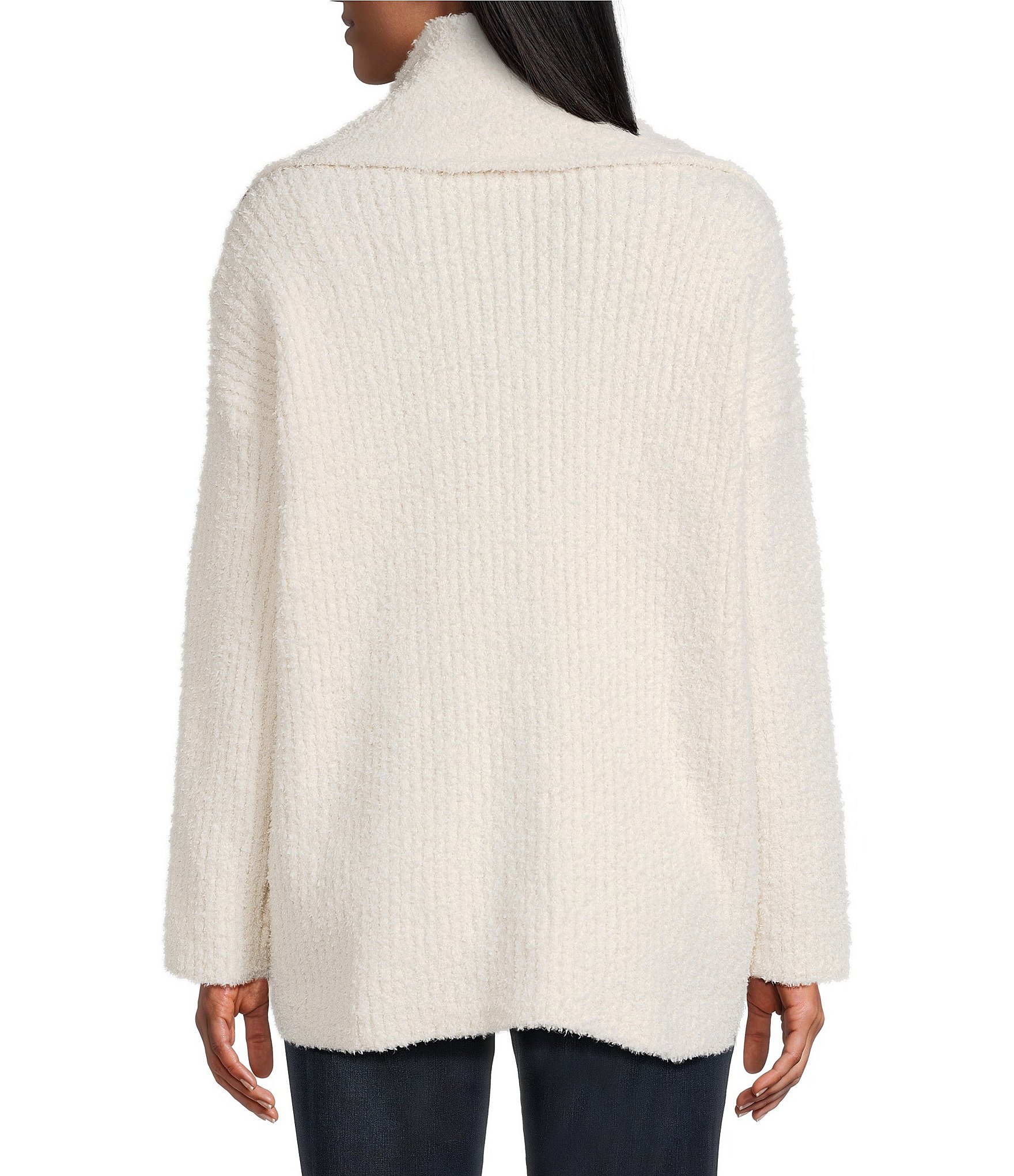 Jones New York Wide Collared Long Sleeve Open Front Cardigan