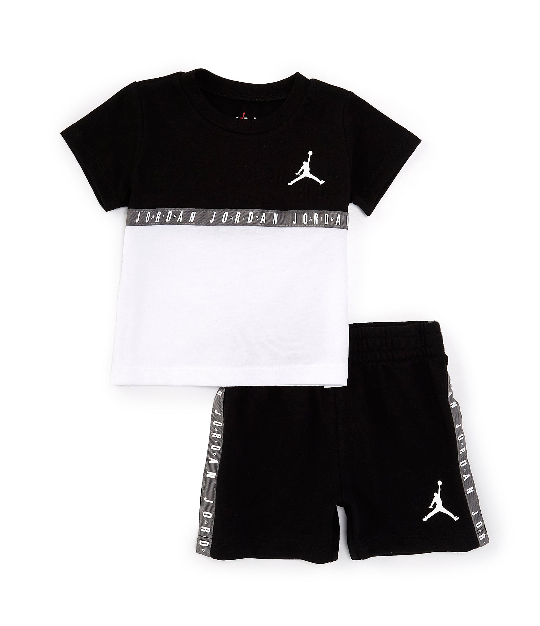 Jordan Baby Boys 12 24 Months Short Sleeve Color Blocked Taped T Shirt Shorts Set Dillard s
