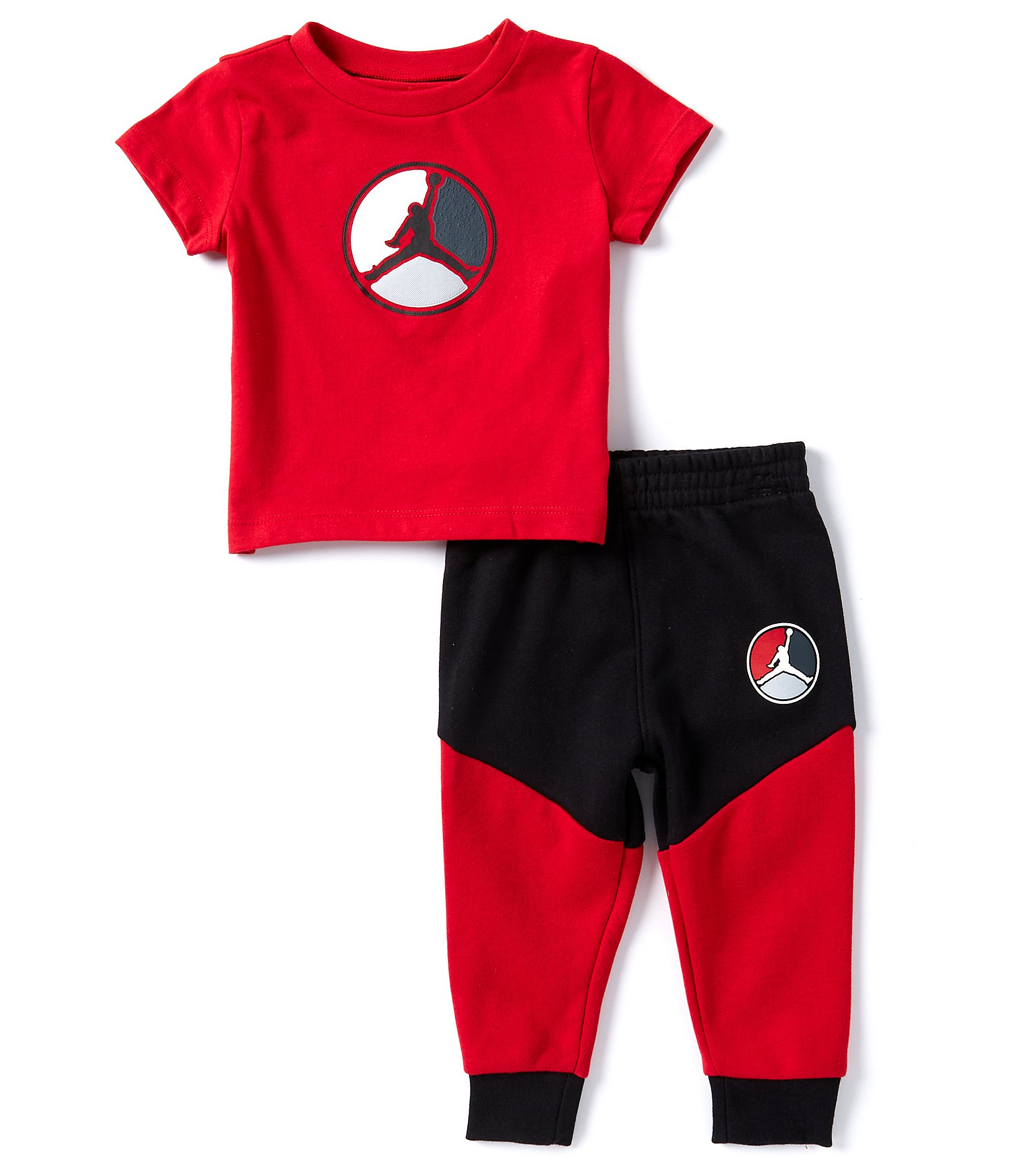 Jordan Baby Boys 12-24 Months Short Sleeve Jumpman Flight T-Shirt & Jogger Pant Set