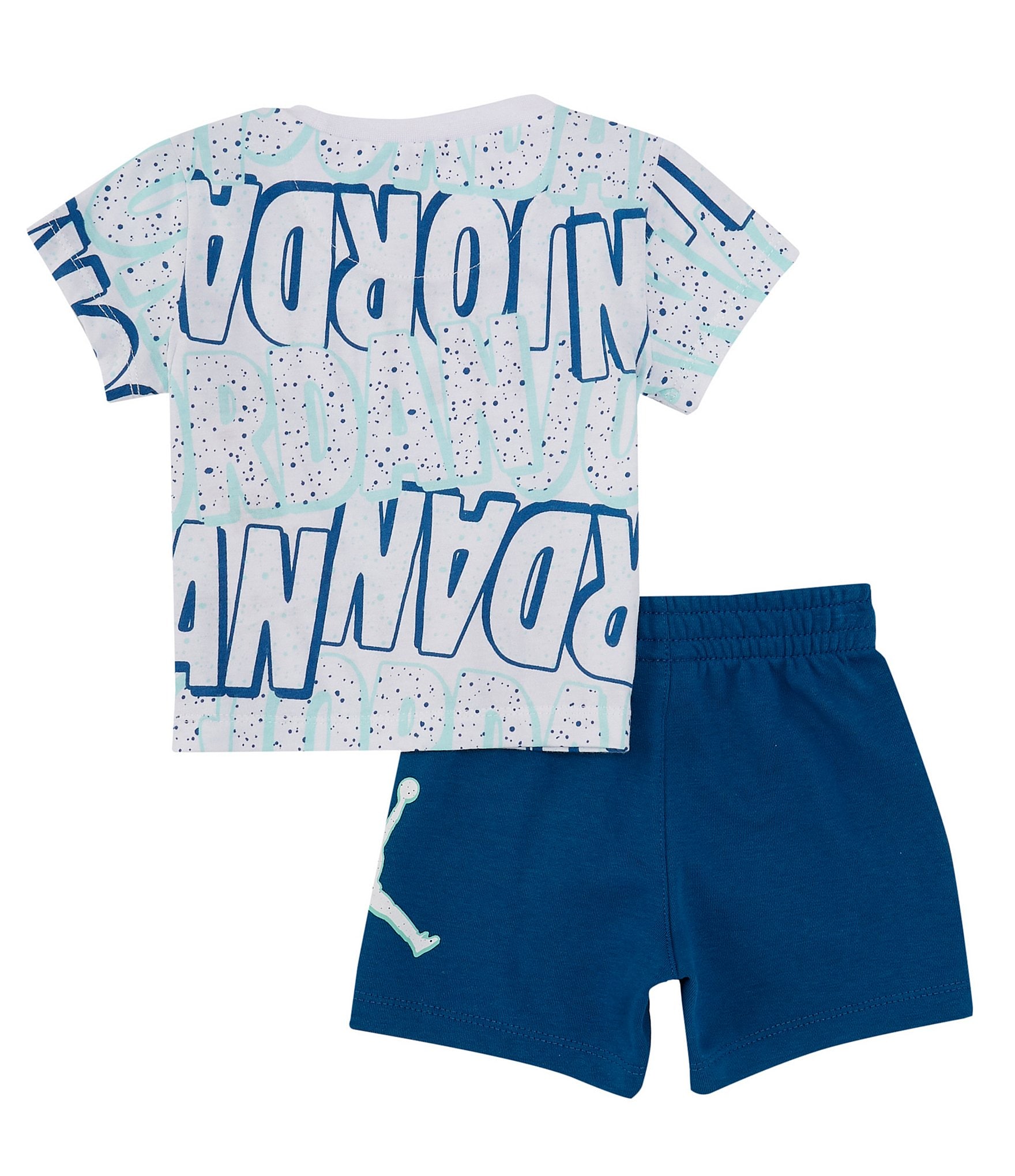 Jordan Baby Boys 12-24 Months Short-Sleeve Mixed-Media Logo T-Shirt & Solid Shorts Set