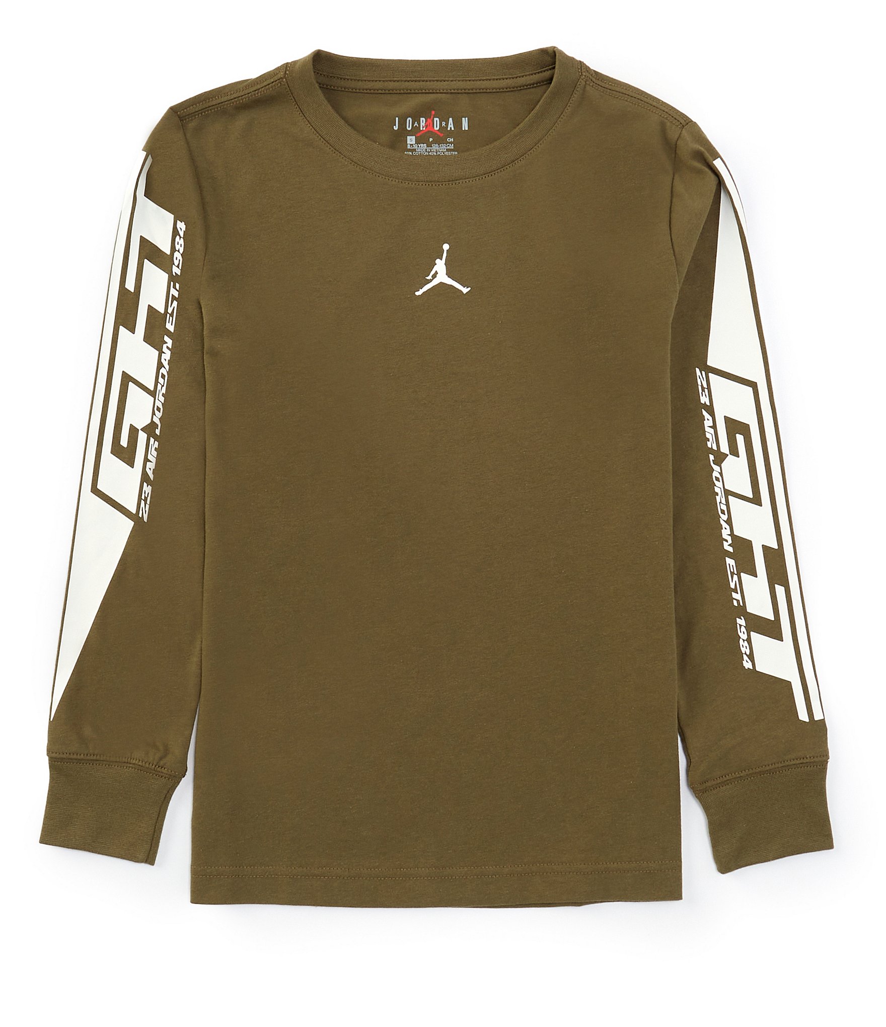 Jordan Big Boys 8-20 Long Sleeve MVP Flight Graphic T-Shirt