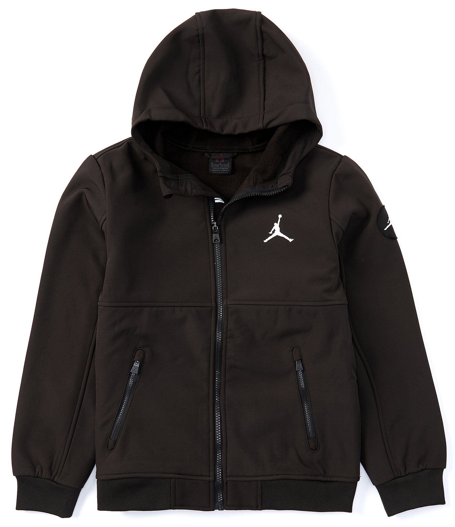 Jordan Boys Soft Shell Hooded Jacket Big Kid Black