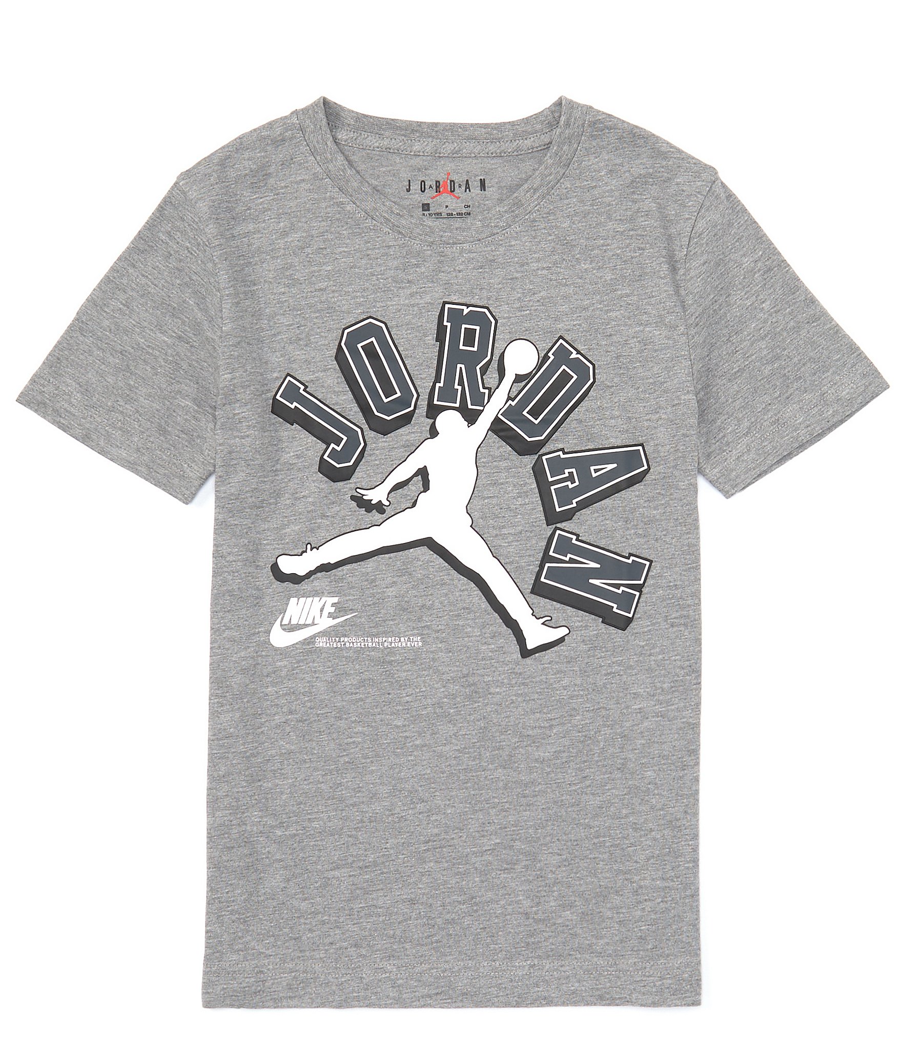  Jordan Big Logo Jumpman Boys Active Shirts & Tees Size L,  Color: White/Red: Clothing, Shoes & Jewelry