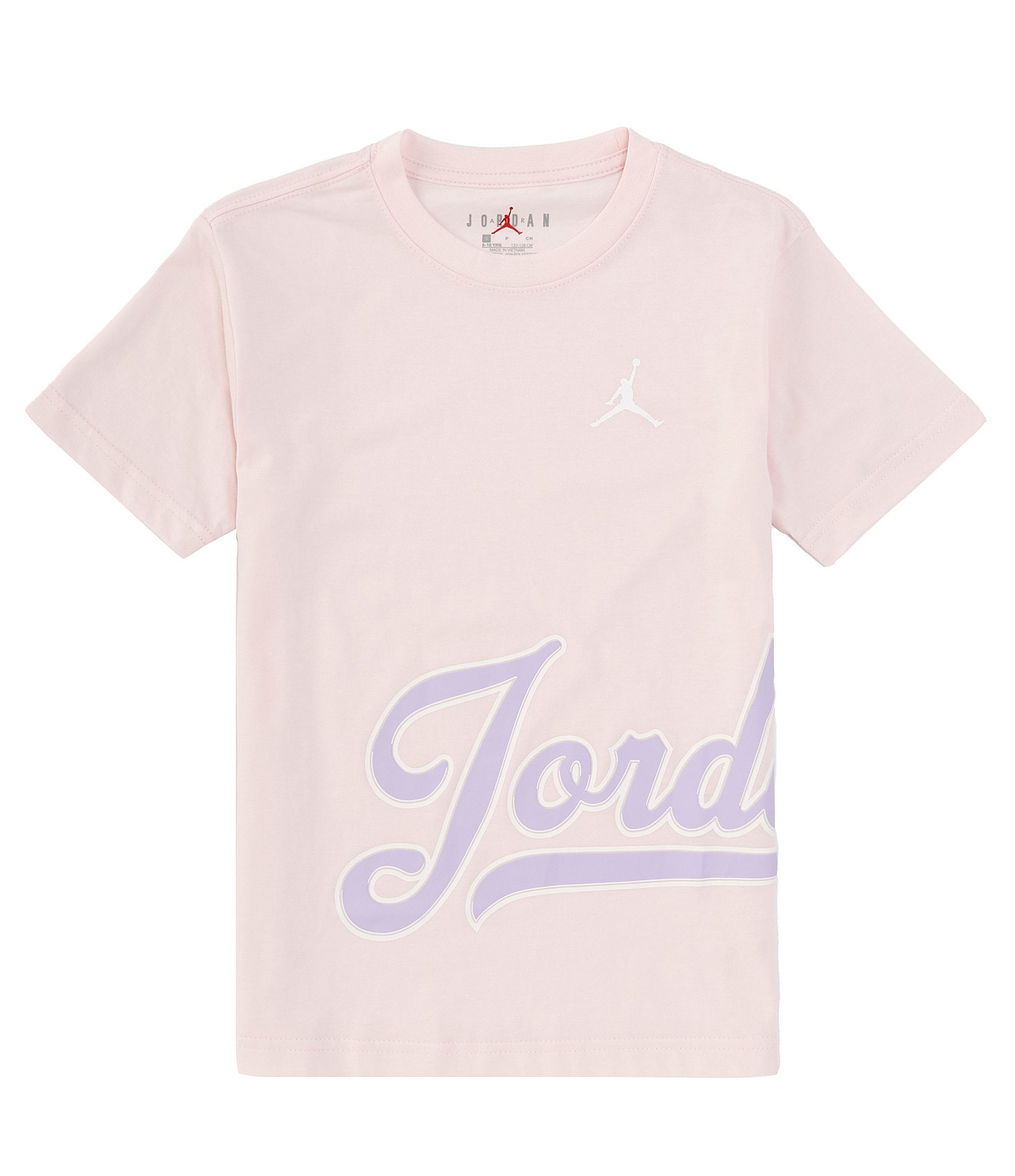 Jordan Big Girls 7-16 Wraparound Logo Short Sleeve T-Shirt