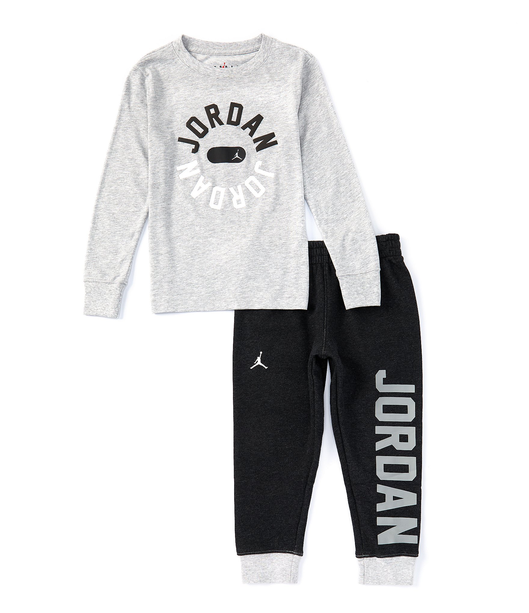 Jordan Little Boys 2T-7 Long Sleeve GYM Classic T-Shirt & Jogger Pants 2-Piece Set