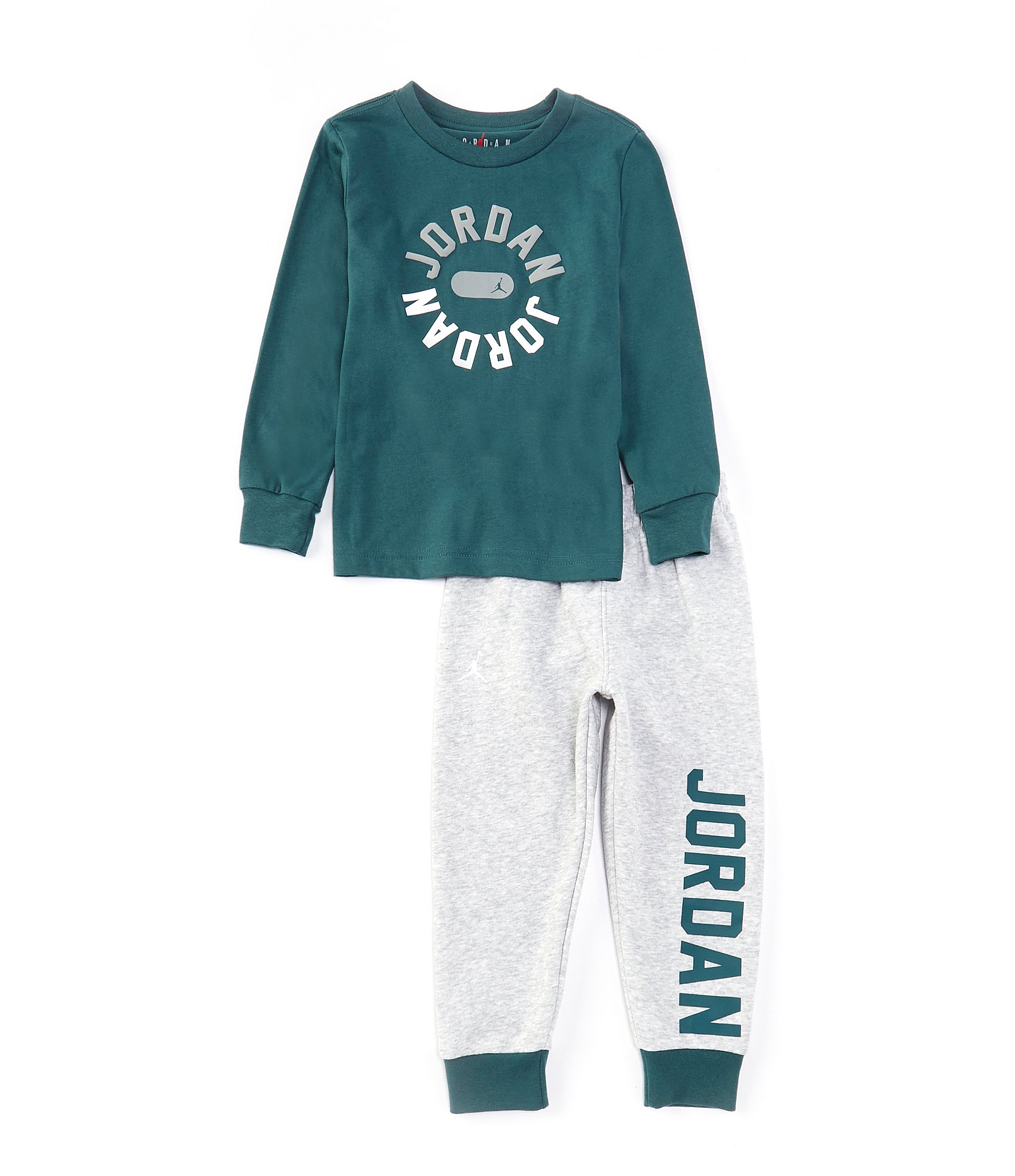 Jordan Little Boys 2T-7 Long Sleeve GYM Classic T-Shirt & Jogger Pants 2-Piece Set