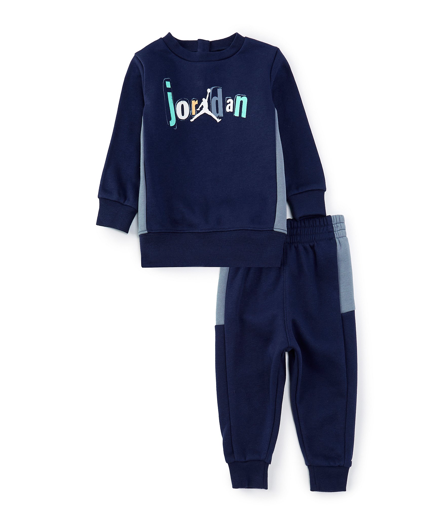 Jordan Little Boys 2T-7 Long Sleeve Jumpman Bold Colorblock Top & Jogger Pants 2-Piece Set