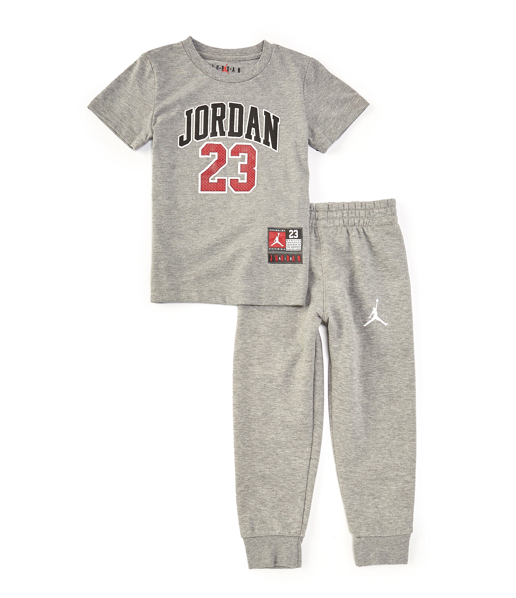 Jordan Little Boys 2T-7 Short Sleeve 23 Jersey T-Shirt & Jogger Pants Set