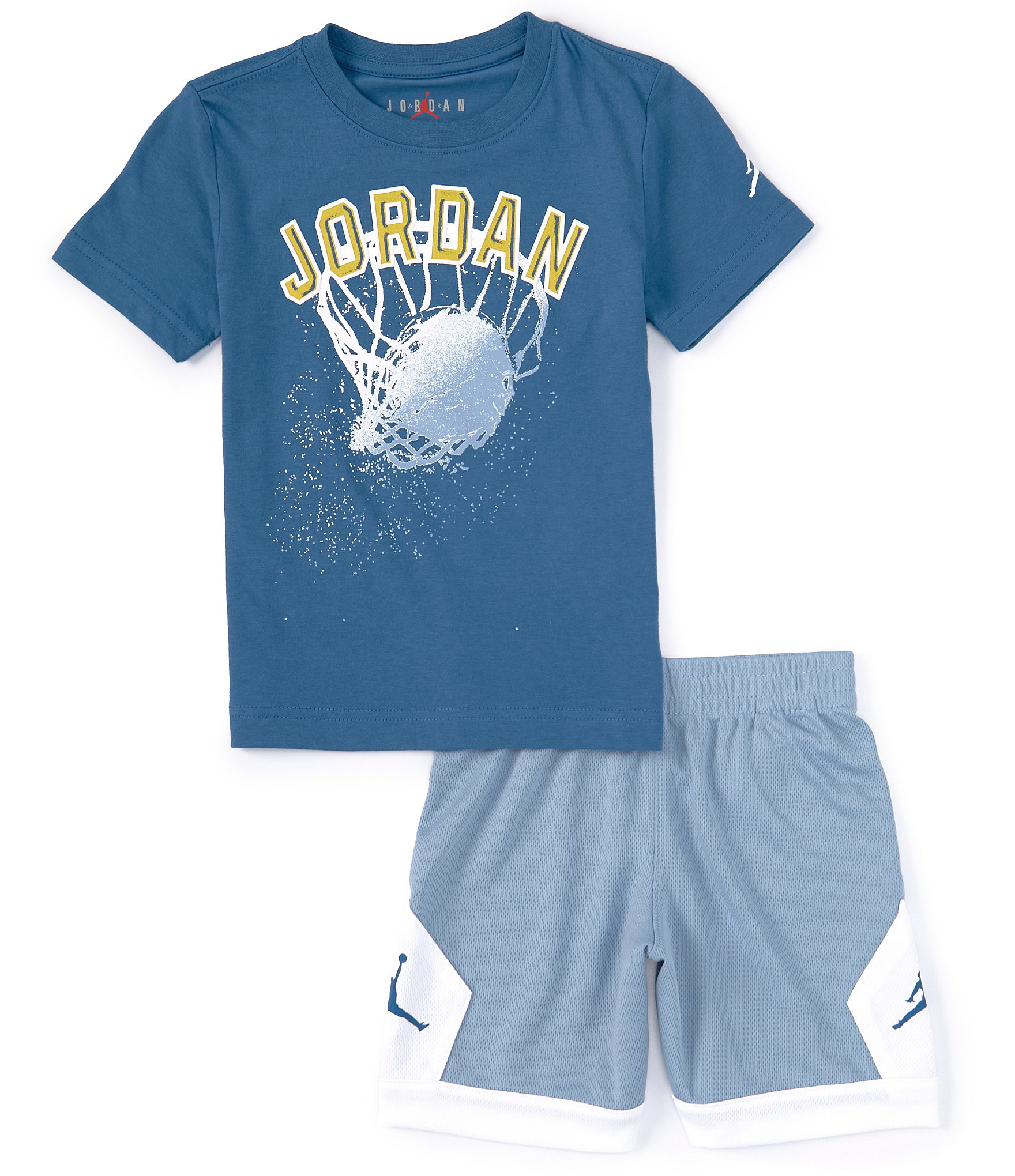 Jordan Little Boys 2T-7 Short Sleeve Hoops Stiles Mesh T-Shirt & Shorts Set