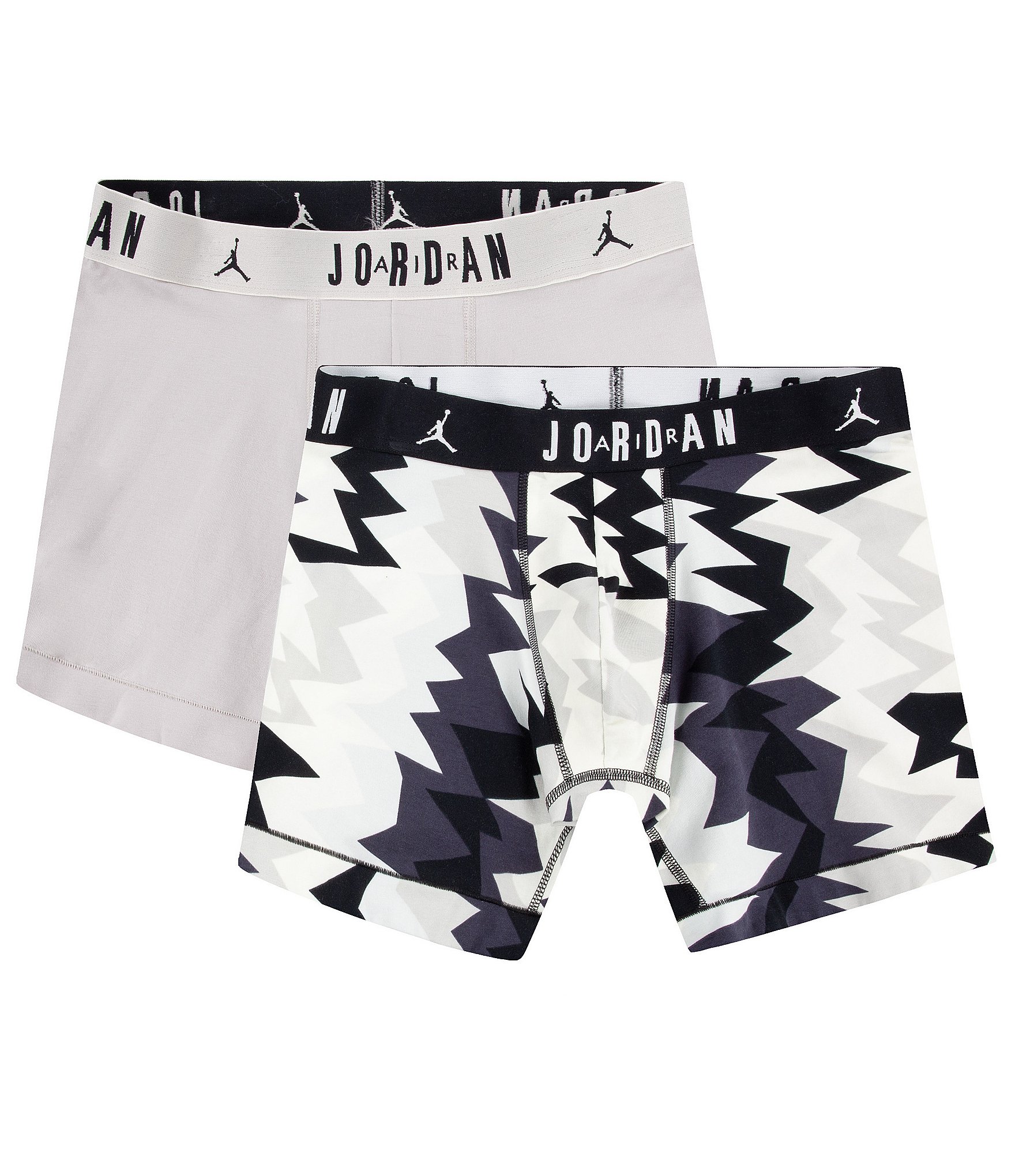 Jordan Printed And Solid Boxer Briefs 2-Pack