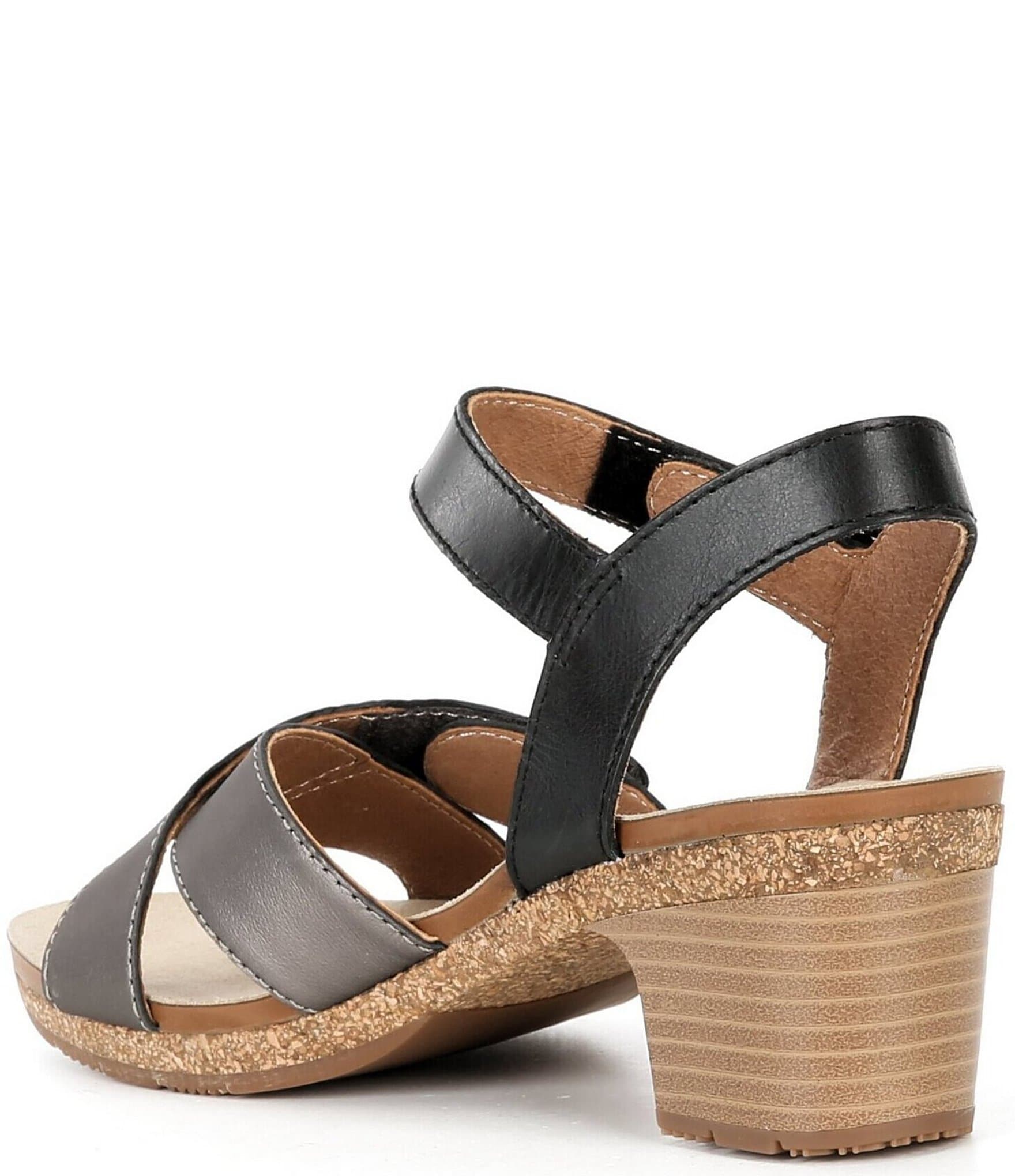 Josef Seibel Grace 01 Leather Ankle Strap Block Heel Sandals